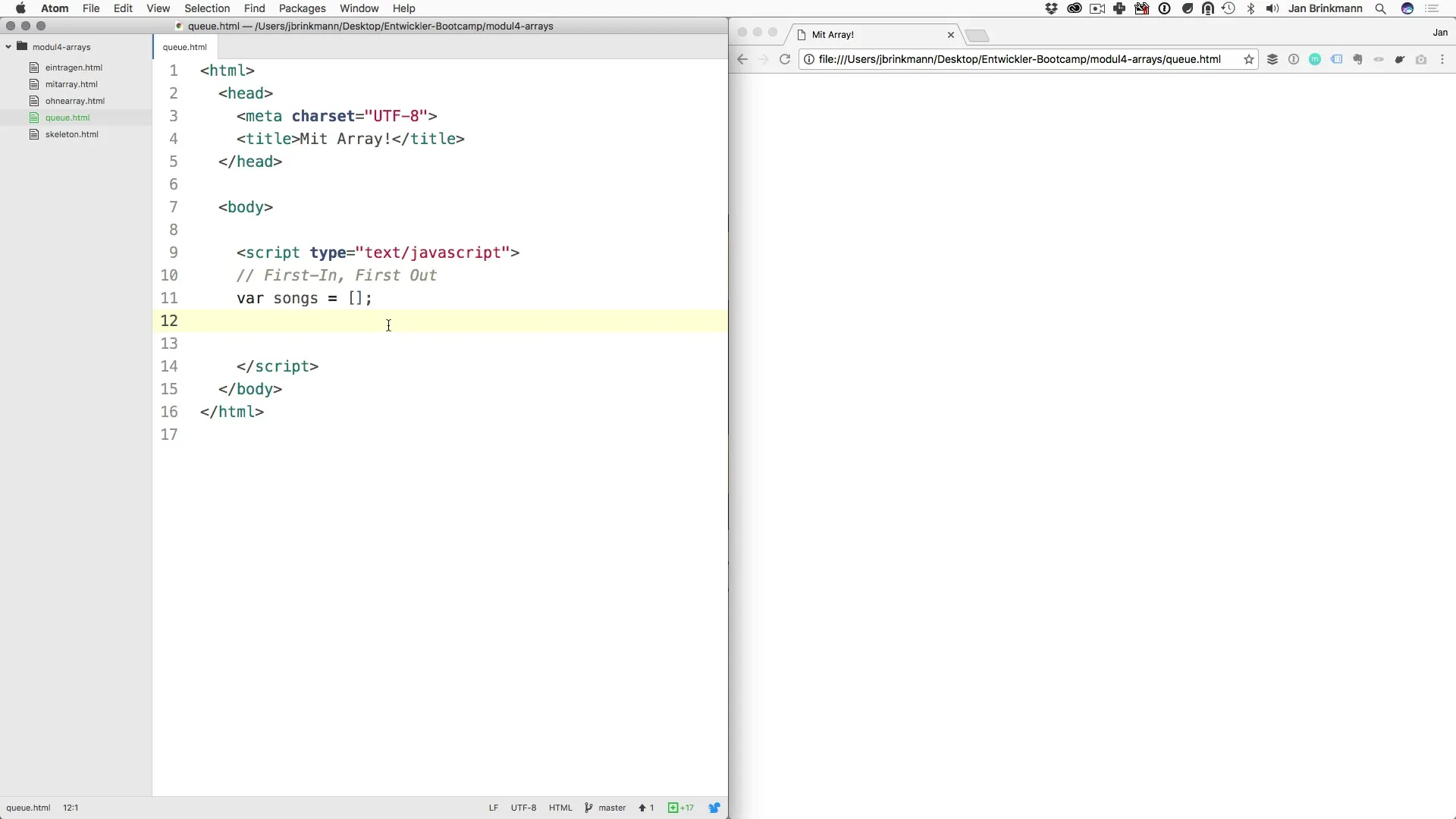 Erfolgreiche Implementierung einer Queue mit Arrays Erfolgreiche Implementierung einer Queue mit Arrays