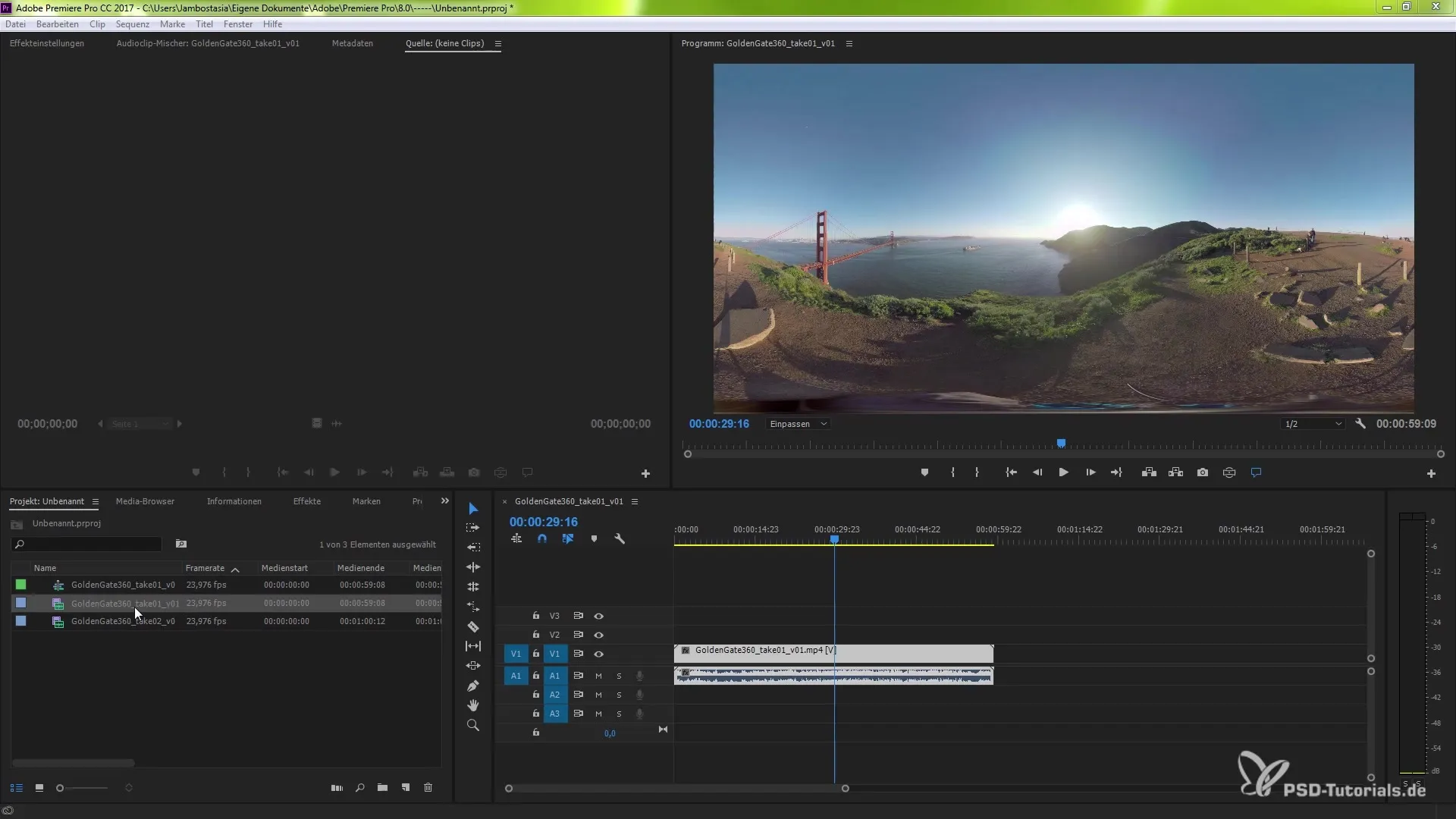 Effiziente VR-Unterstützung in Premiere Pro CC 2017 Effiziente VR-Unterstützung in Premiere Pro CC 2017