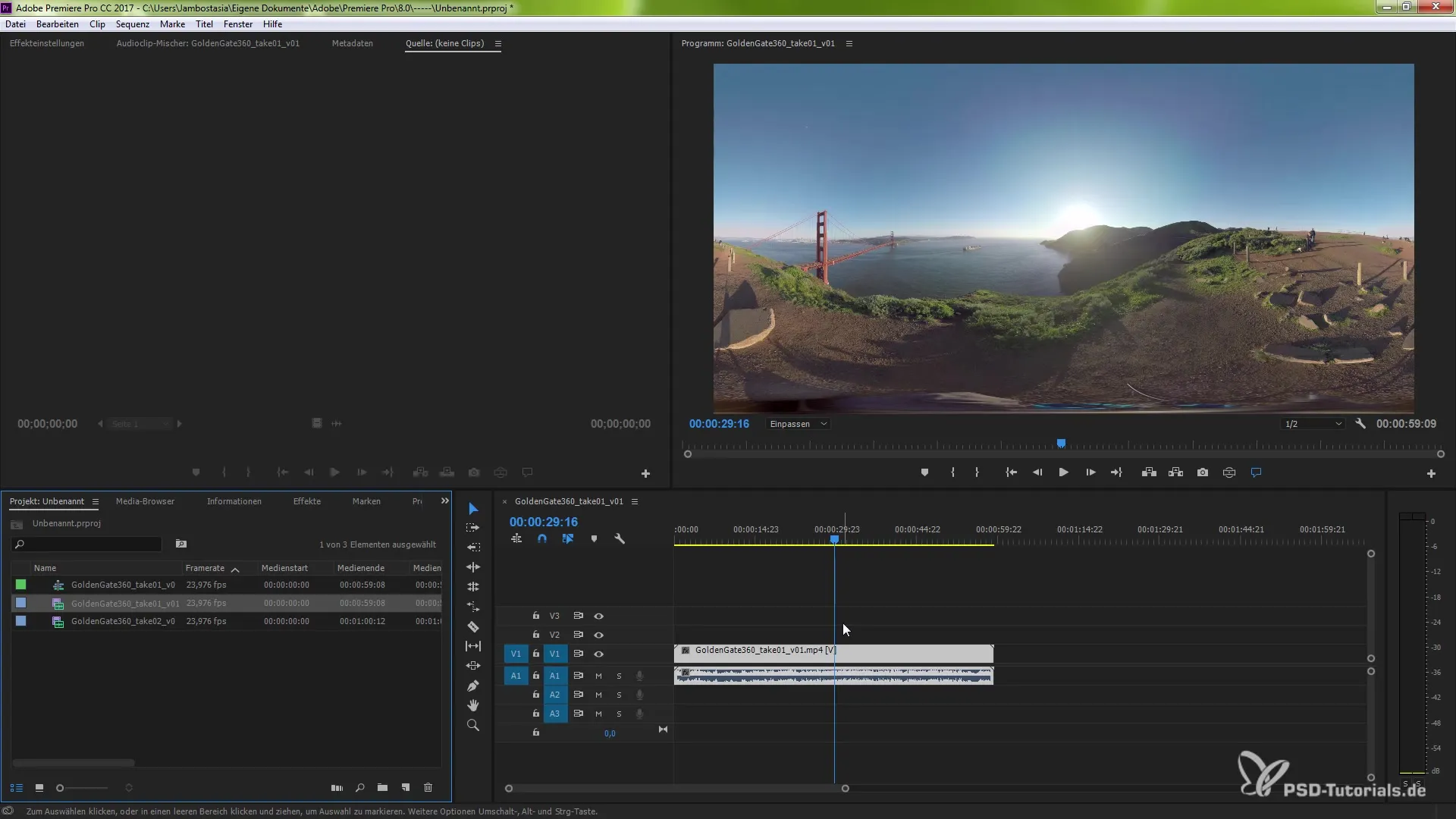 Effiziente VR-Unterstützung in Premiere Pro CC 2017 Effiziente VR-Unterstützung in Premiere Pro CC 2017