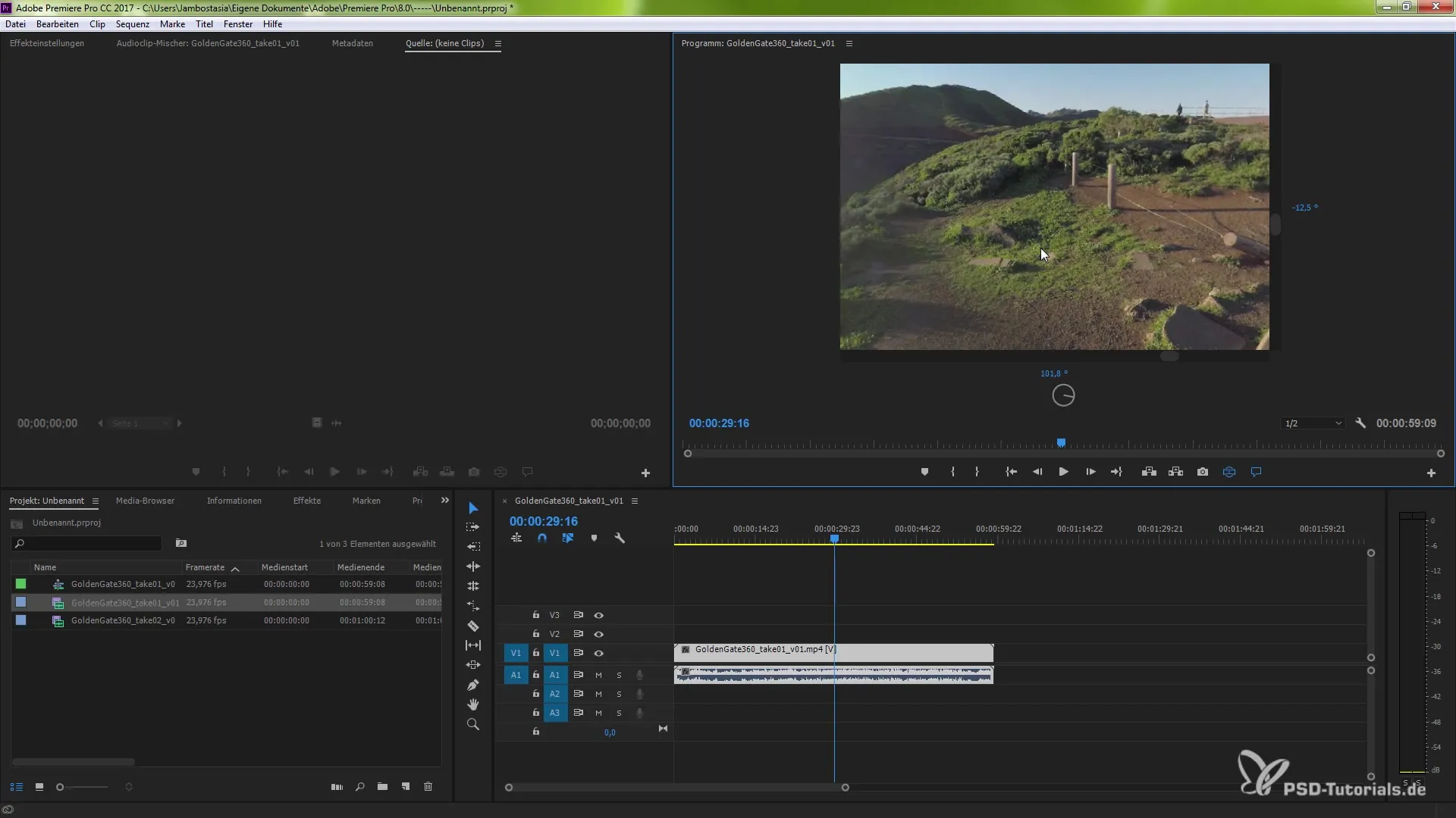 Effiziente VR-Unterstützung in Premiere Pro CC 2017 Effiziente VR-Unterstützung in Premiere Pro CC 2017