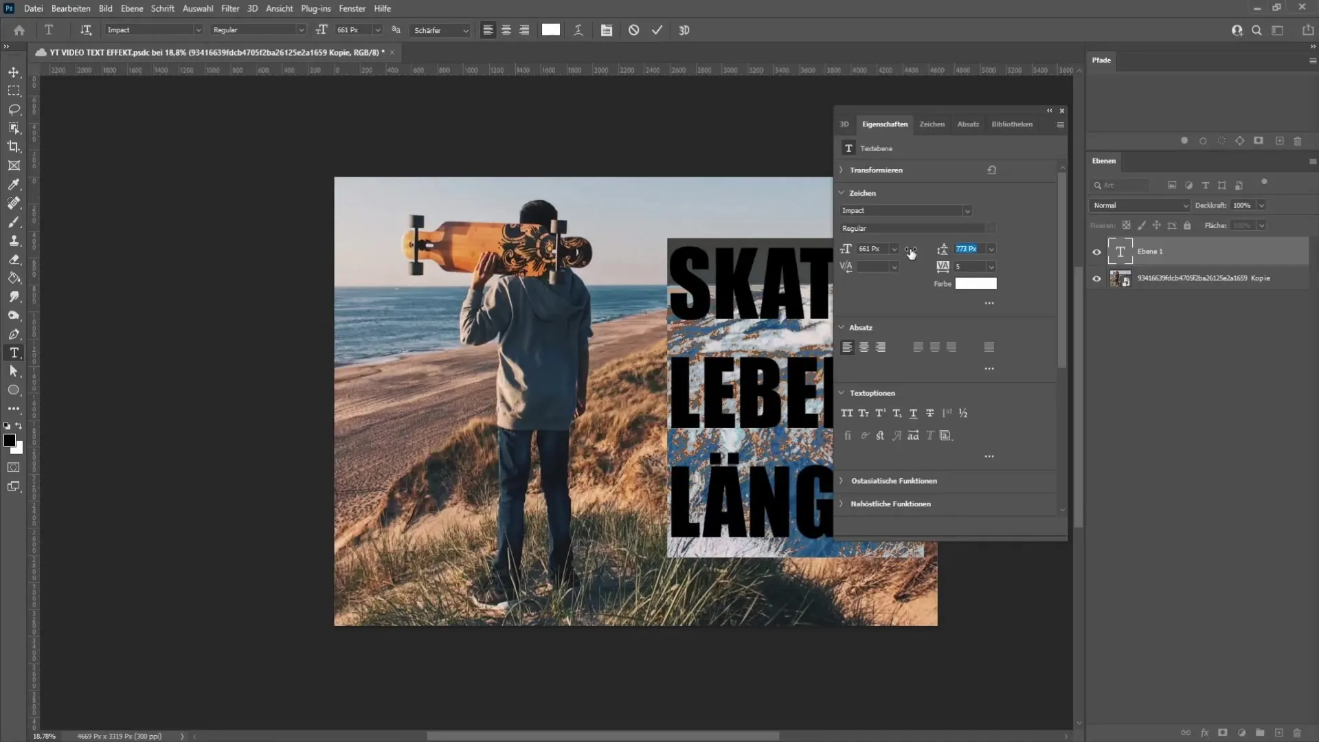 Grafische Gestaltung: Text intelligent neben Bildern in Photoshop einfügen