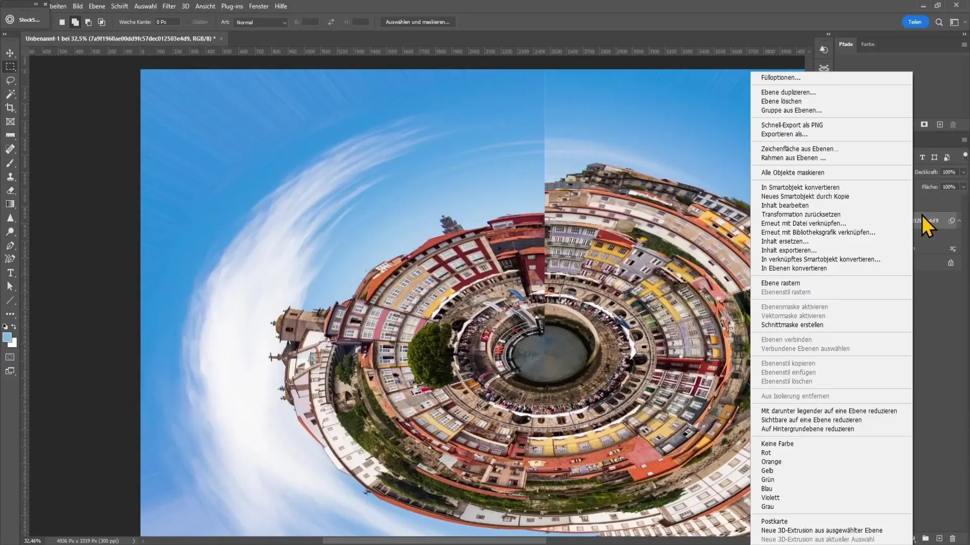 Efectul Tiny Planet în Photoshop - Ghid simplu