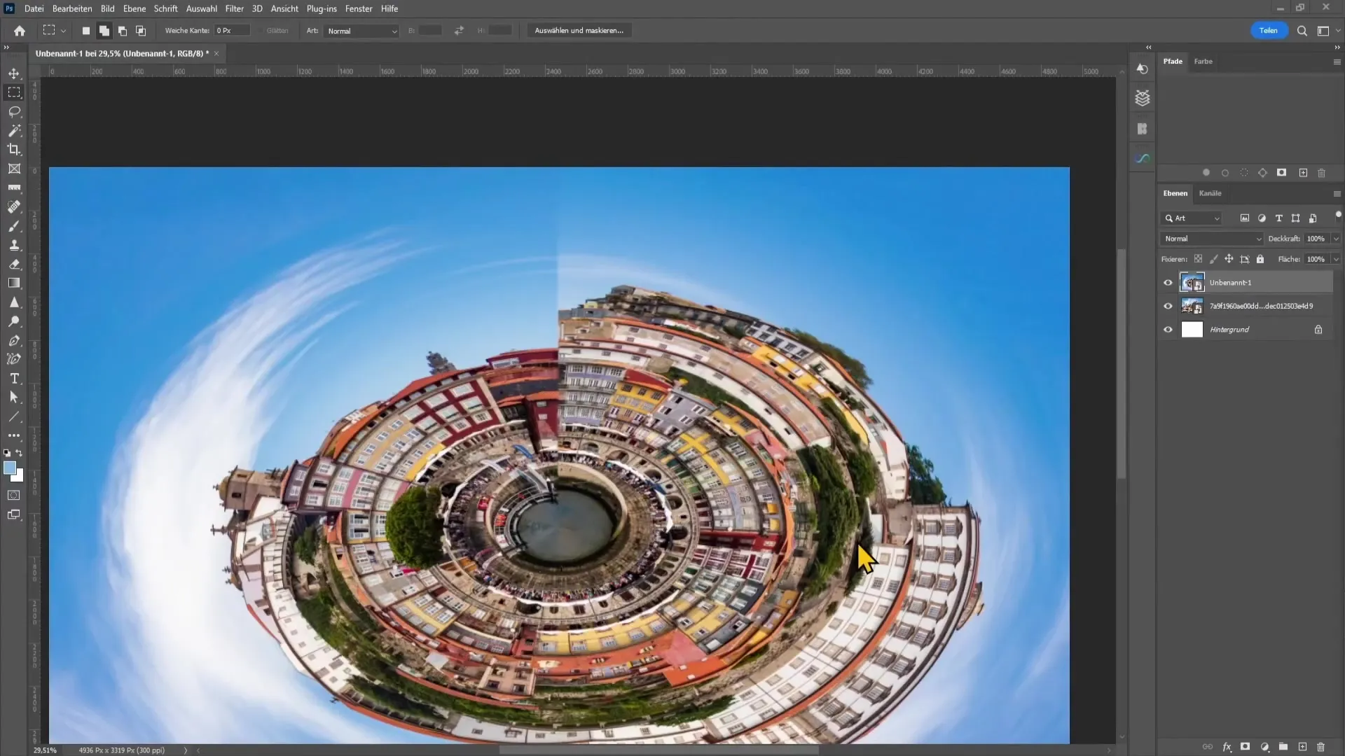Efectul planetar mic în Photoshop - Ghid simplu