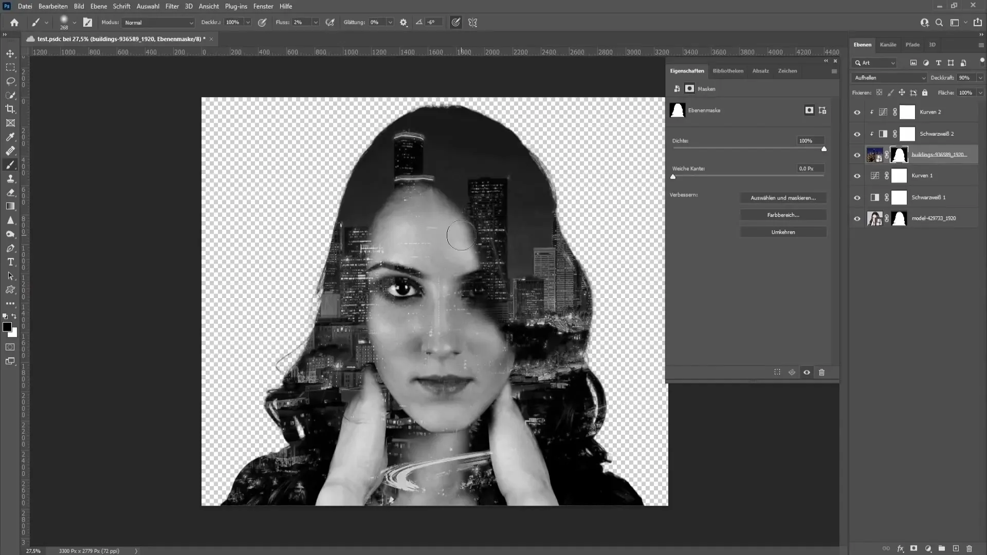 Photoshopで二つの画像をオーバーレイするのは簡単です。