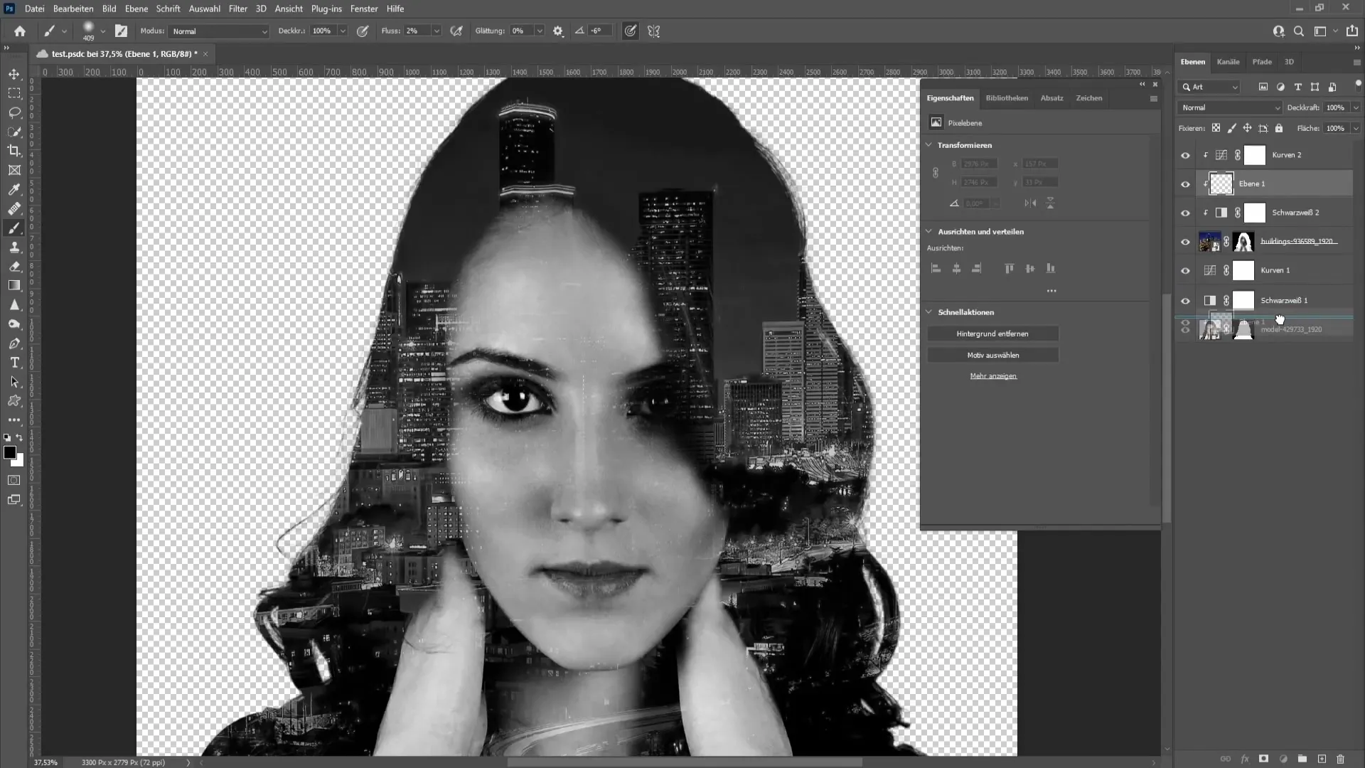 Jednoduché prelínanie dvoch obrázkov v programe Photoshop