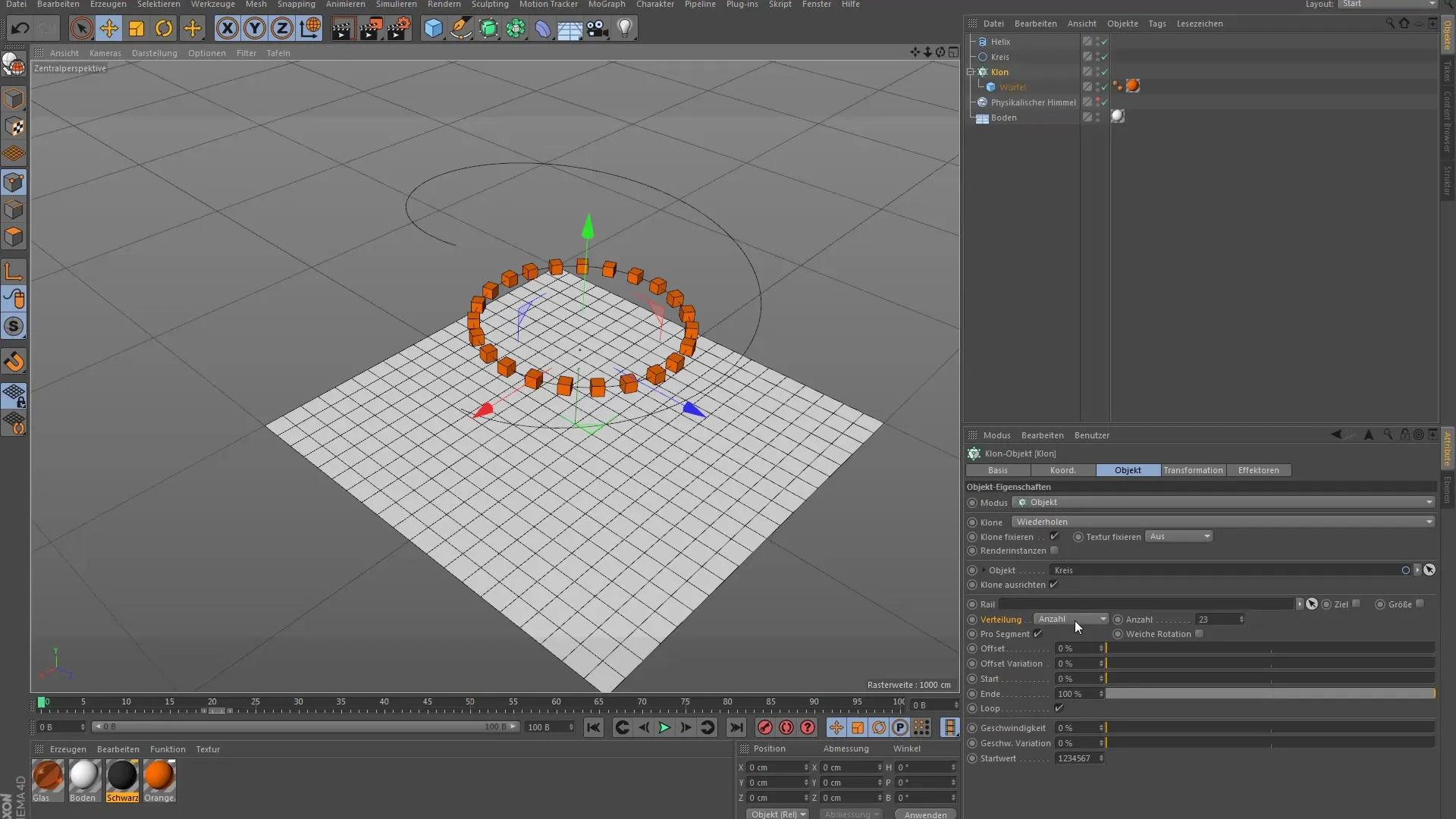 Klon-Objekt Modus in Cinema 4D für Einsteiger Klon-Objekt Modus in Cinema 4D für Einsteiger