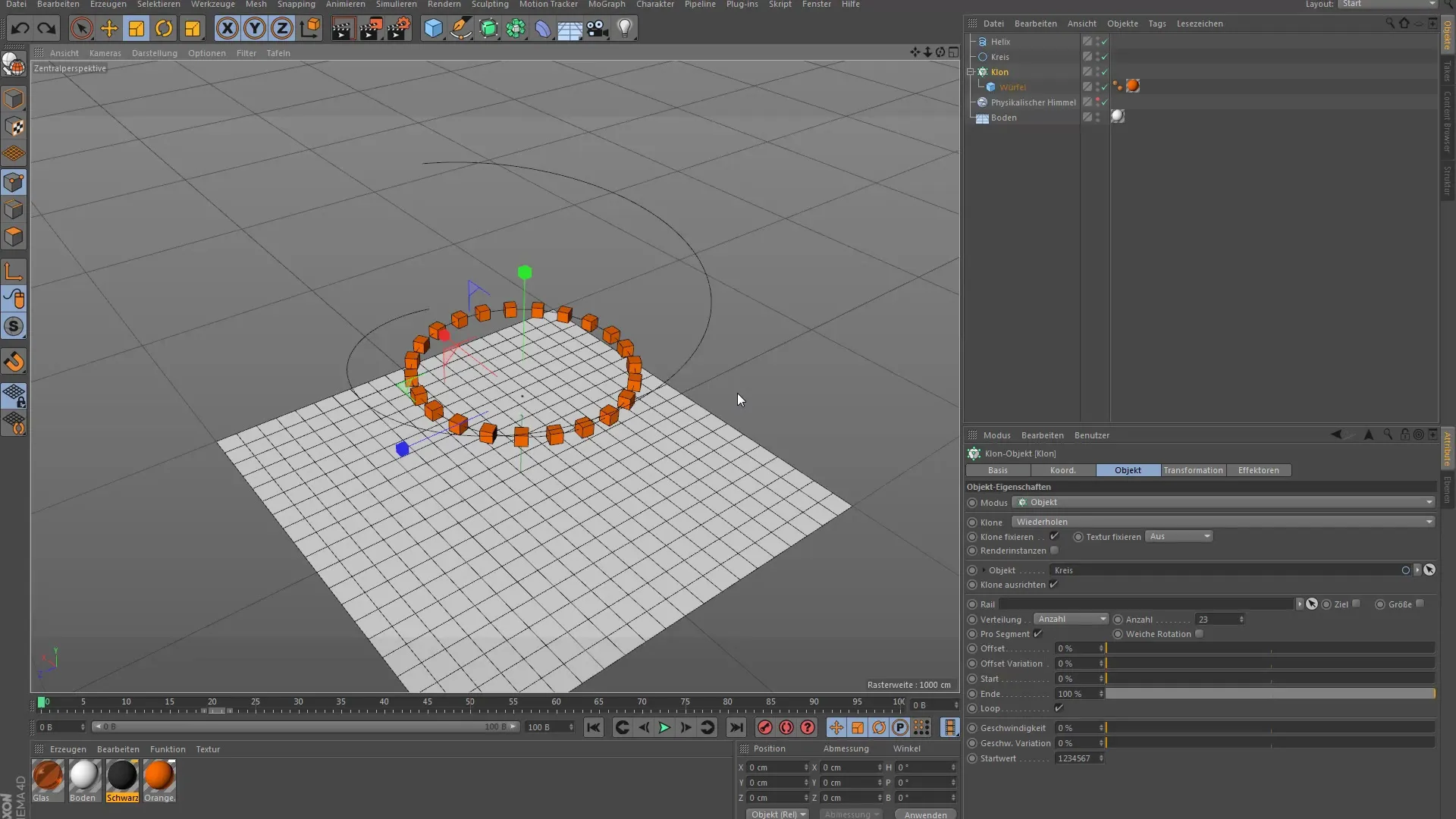 Klon-Objekt Modus in Cinema 4D für Einsteiger Klon-Objekt Modus in Cinema 4D für Einsteiger