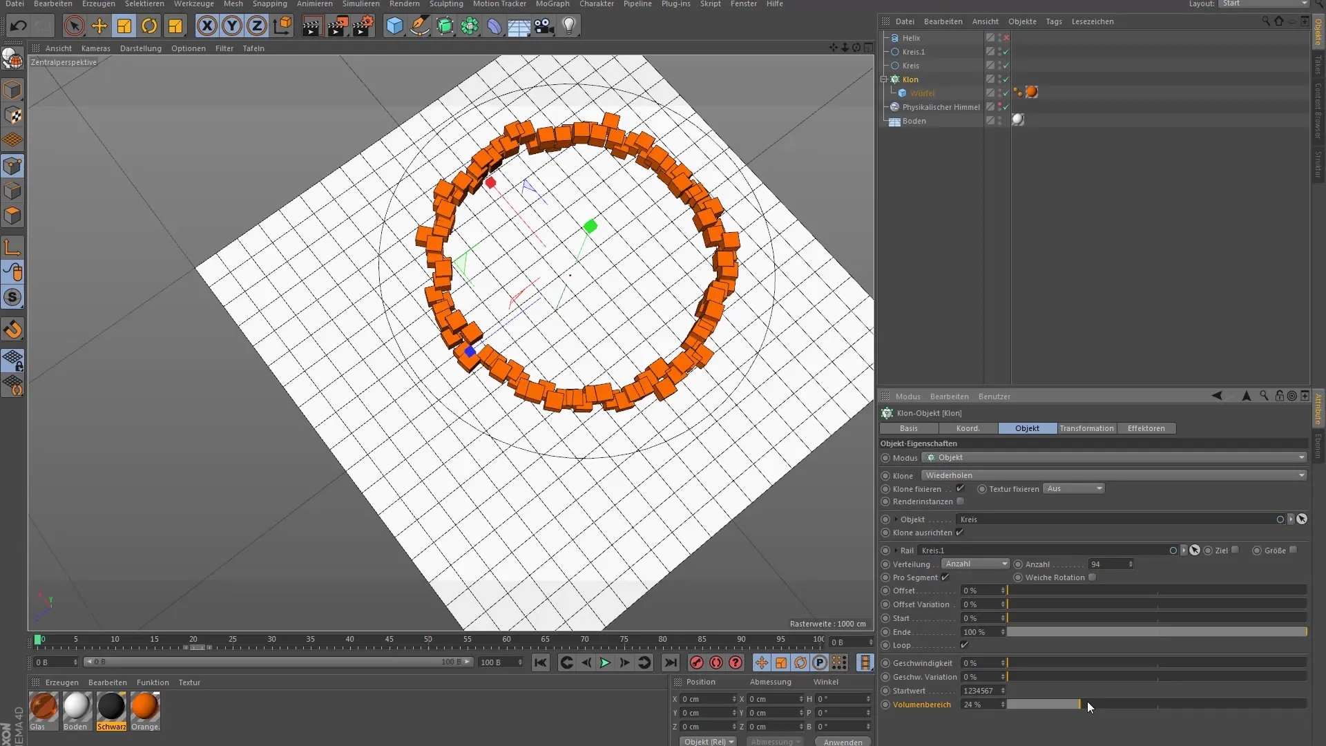 Klon-Objekt Modus in Cinema 4D für Einsteiger Klon-Objekt Modus in Cinema 4D für Einsteiger