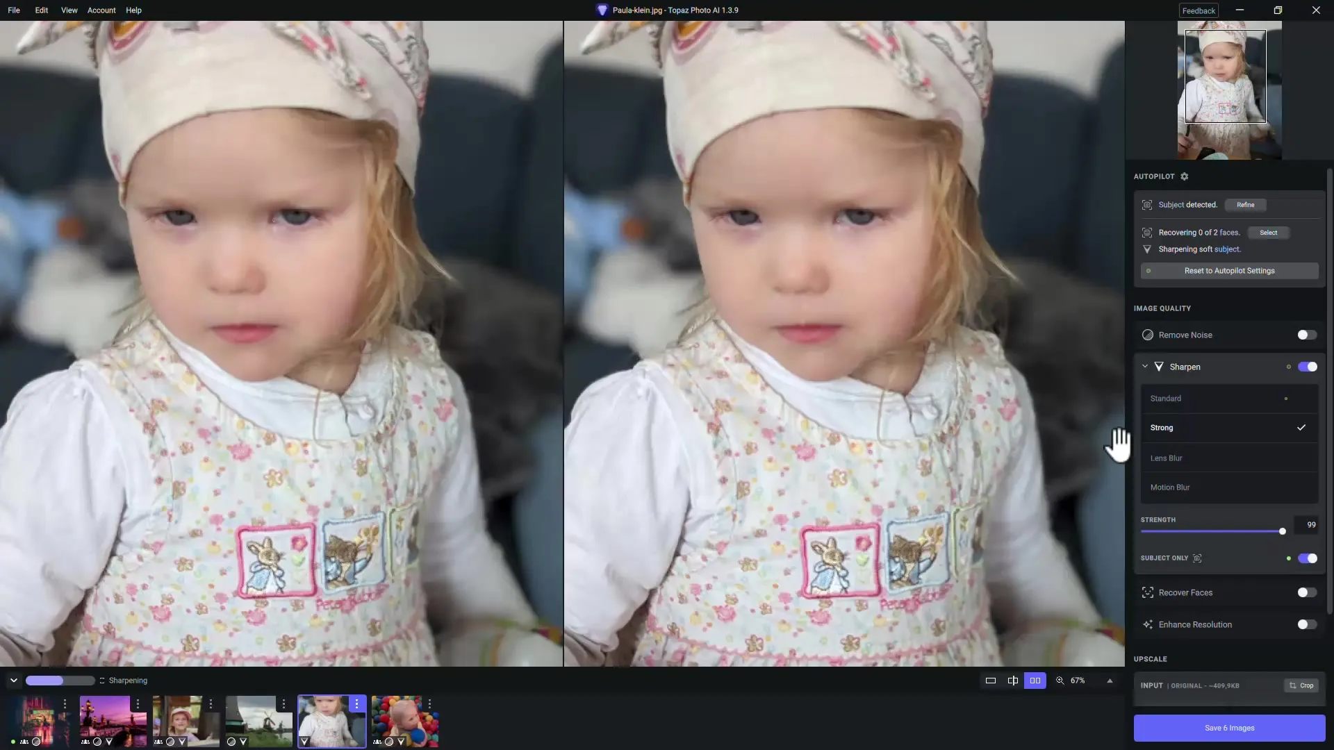 Sharpening professional images with Topaz Photo AI - Step-by-step guide