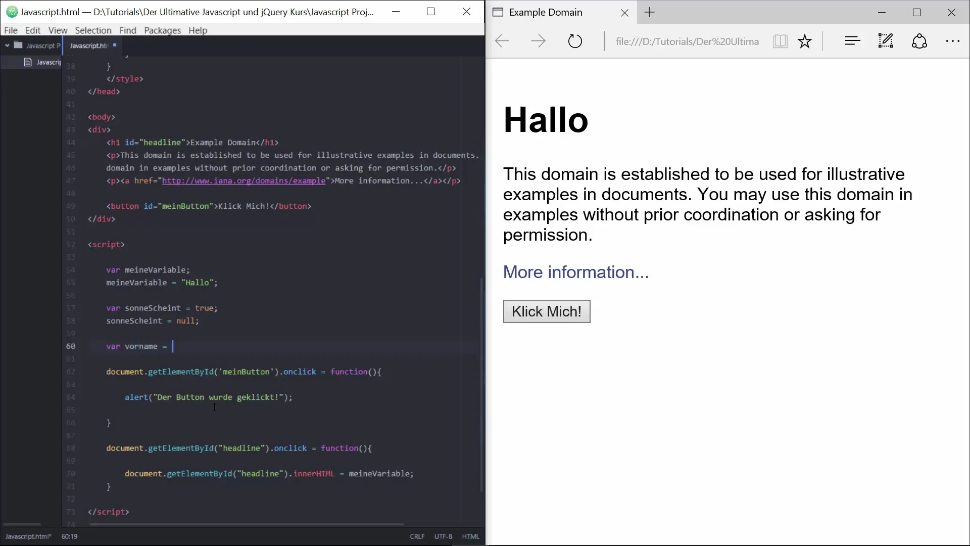 Interactive web development with JavaScript variables Interactive web development with JavaScript variables
