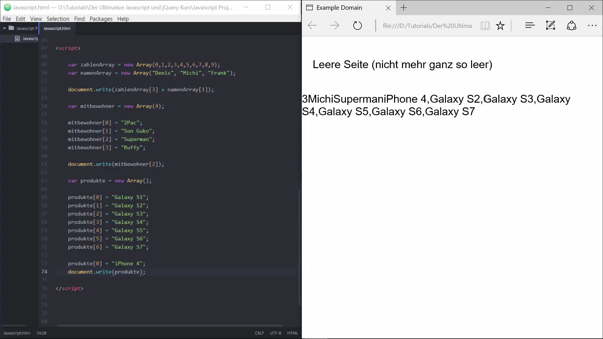 Arrays in JavaScript: Tutorial for Beginners Arrays in JavaScript: Tutorial for Beginners