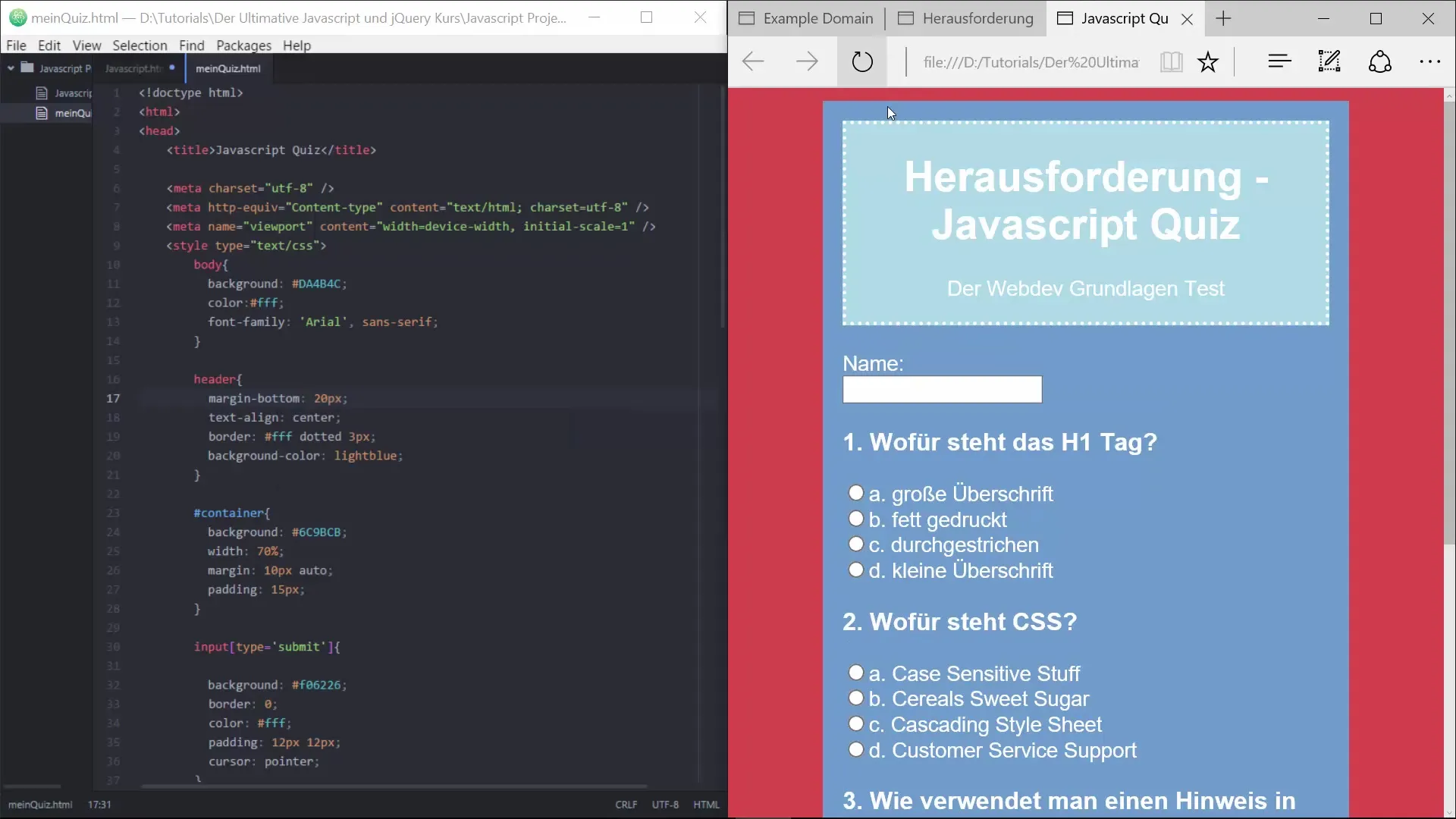 Оформи своя тест с привлекателно CSS оформление Създайте вашето Quiz с привлекателен CSS стил