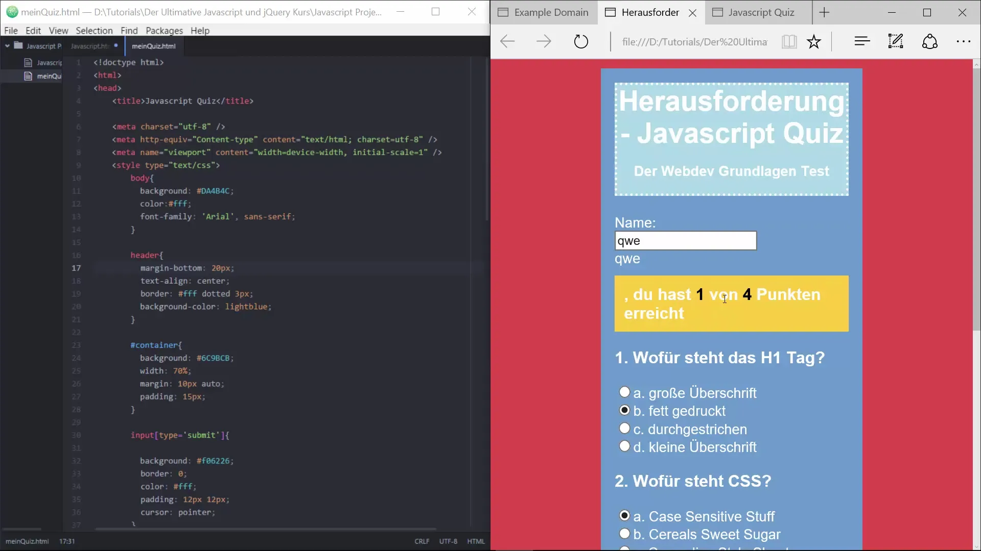 Създайте своето Quiz с привлекателен CSS стил Проектирайте вашето Quiz с атрактивен CSS стил