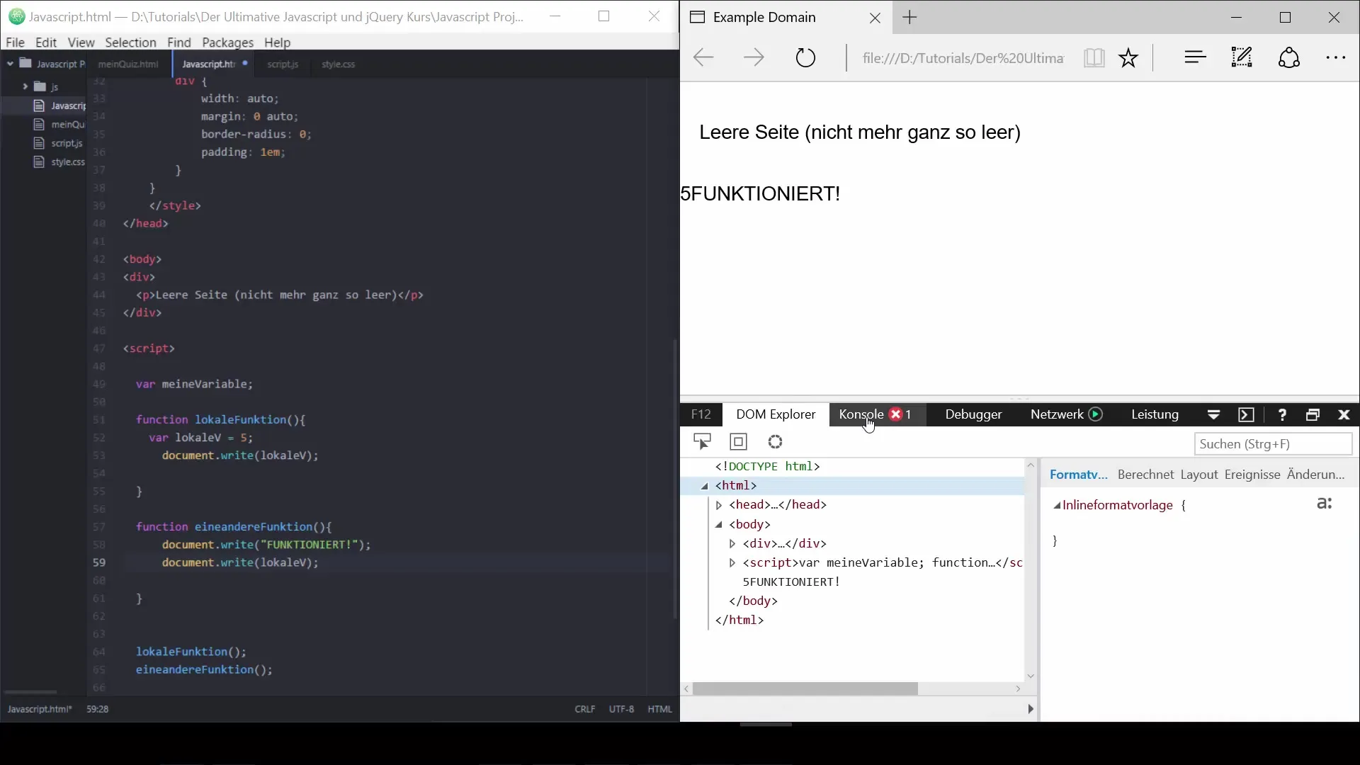 Global and local variables in JavaScript Global and local variables in JavaScript