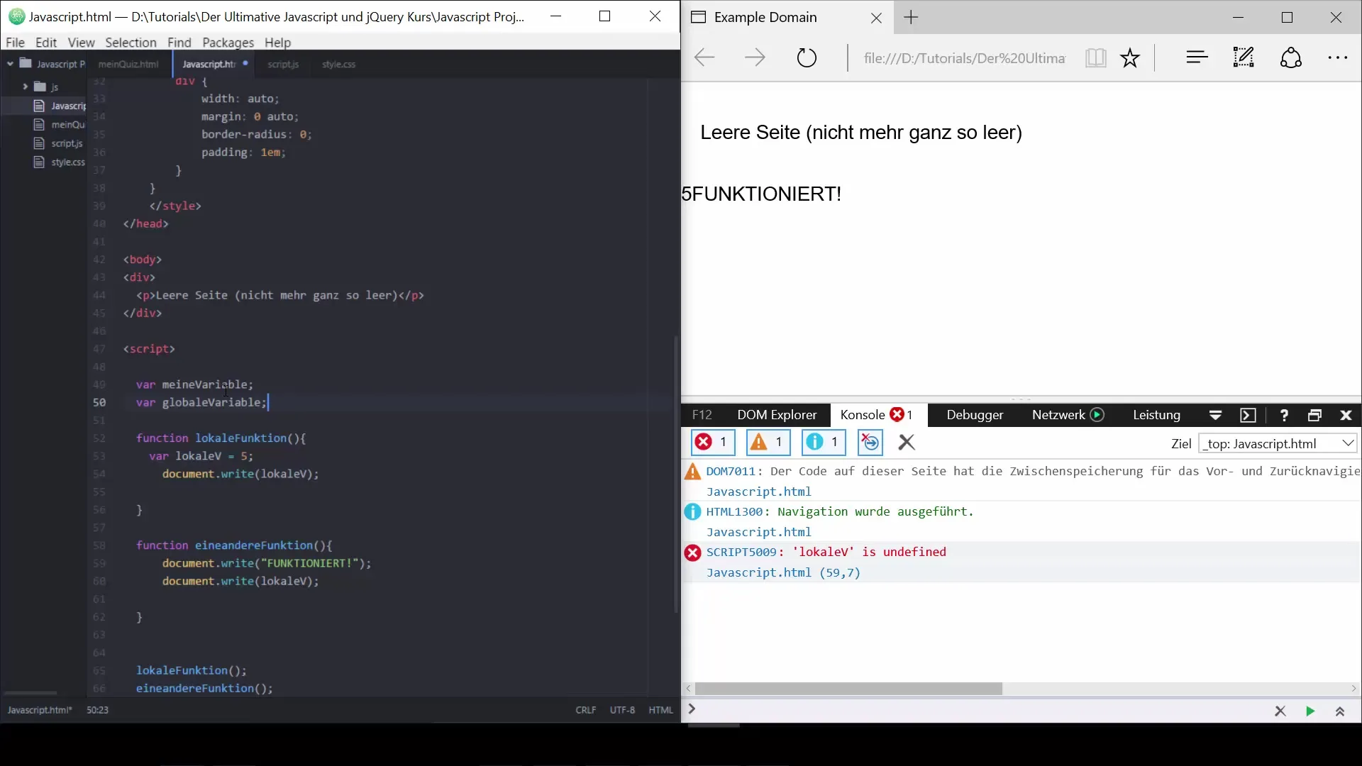 Global and local variables in JavaScript Global and local variables in JavaScript