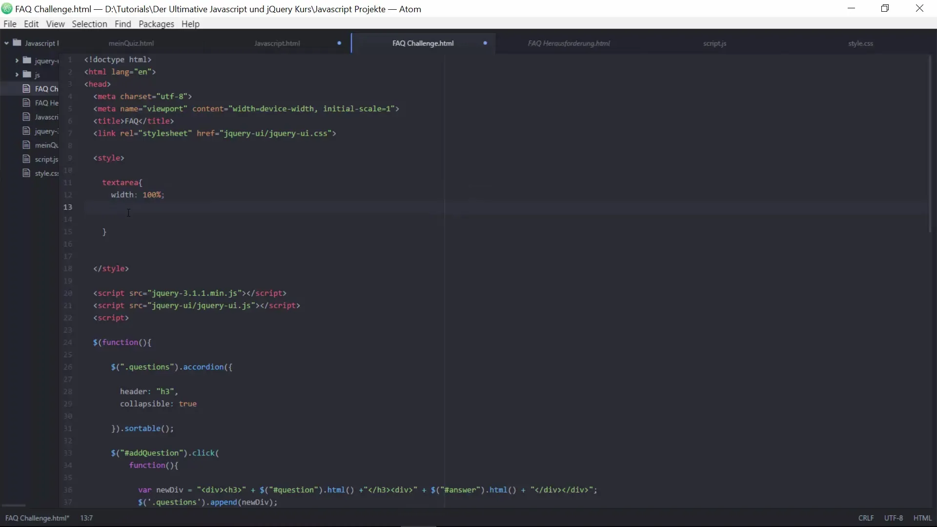 Create FAQ page with JavaScript and jQuery Create FAQ page with JavaScript and jQuery