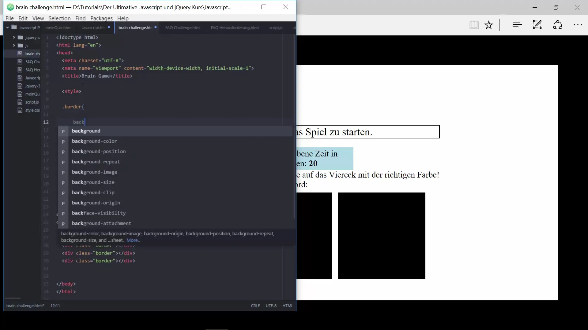 Create a brain game with HTML and CSS Create a brain game with HTML and CSS