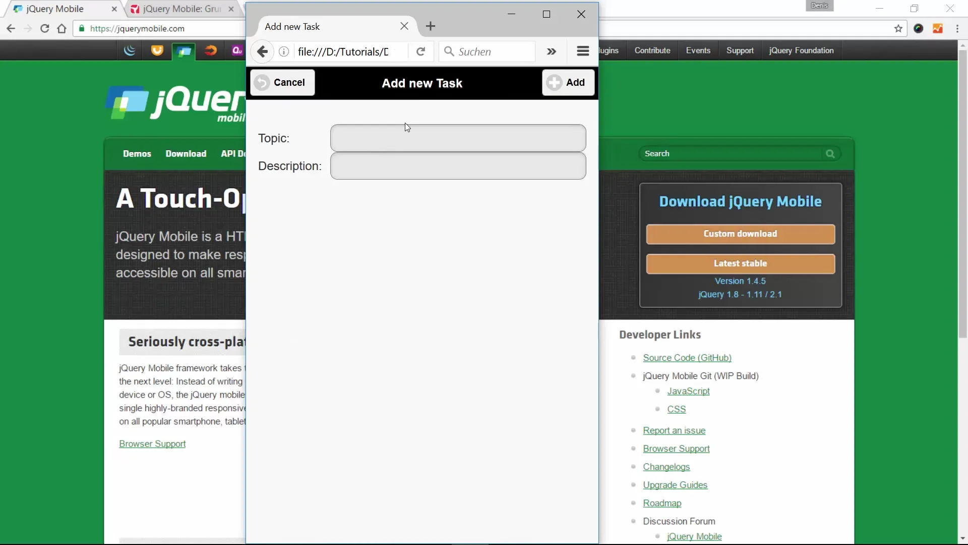 To-do-Liste erstellen mit jQuery Mobile