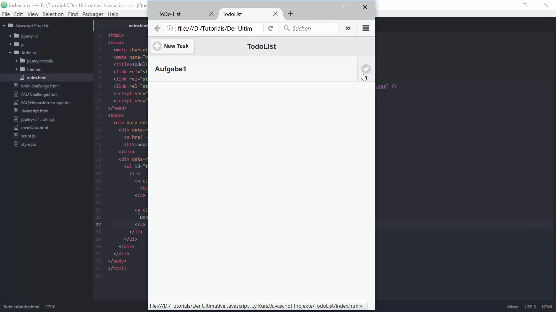 Architektur einer To-do-Liste in JavaScript