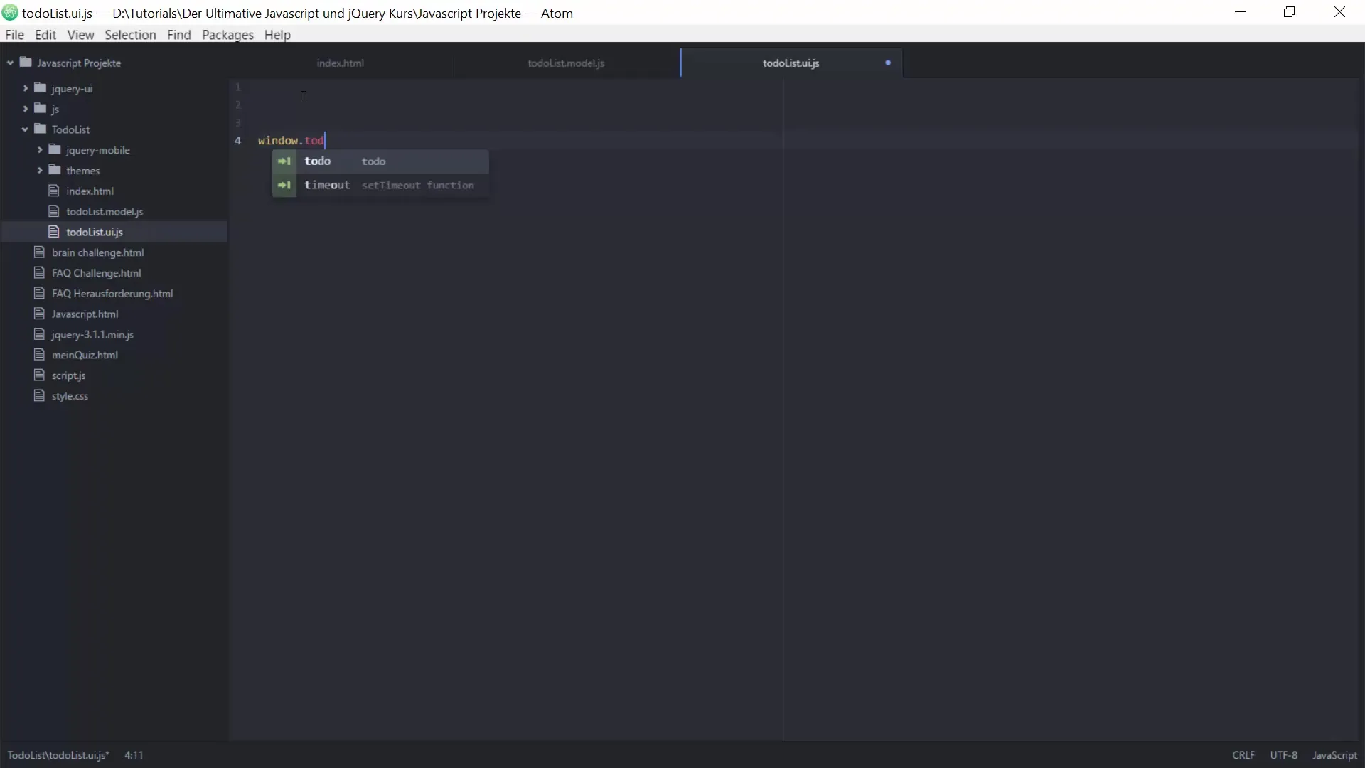 Architektur einer To-do-Liste in JavaScript
