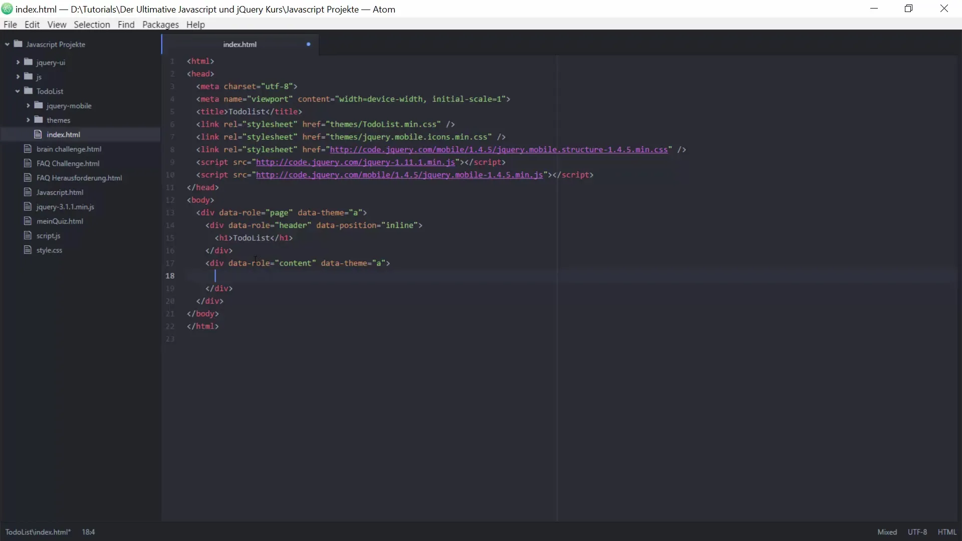 Architektur einer To-do-Liste in JavaScript