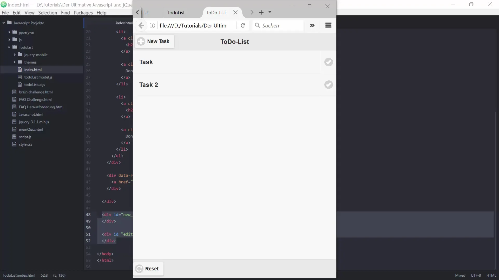 To-do list: Add tasks and create pages To-do list: add tasks and create pages