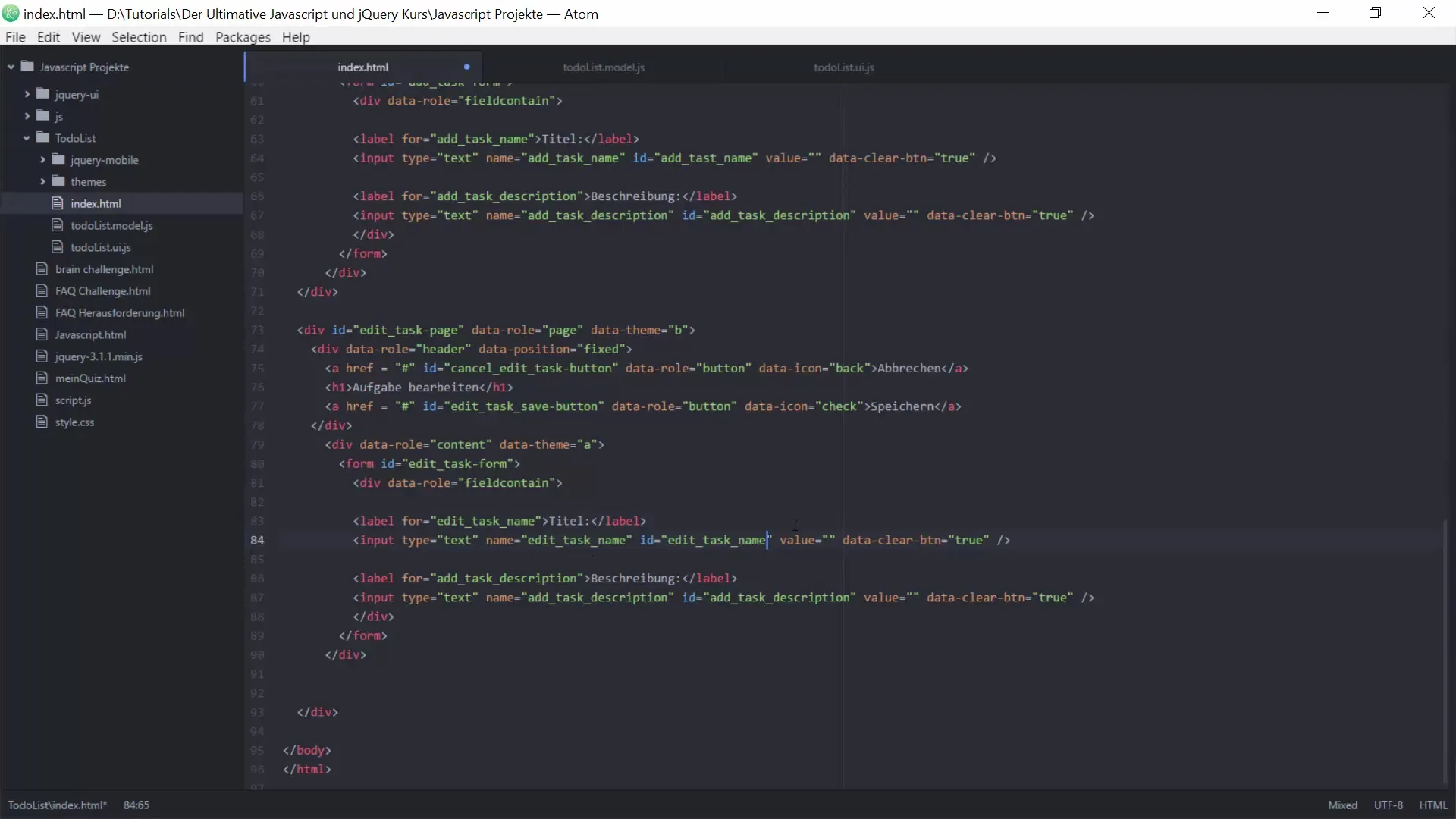 Bearbeitungsfunktionen für To-do-Listen mit JavaScript