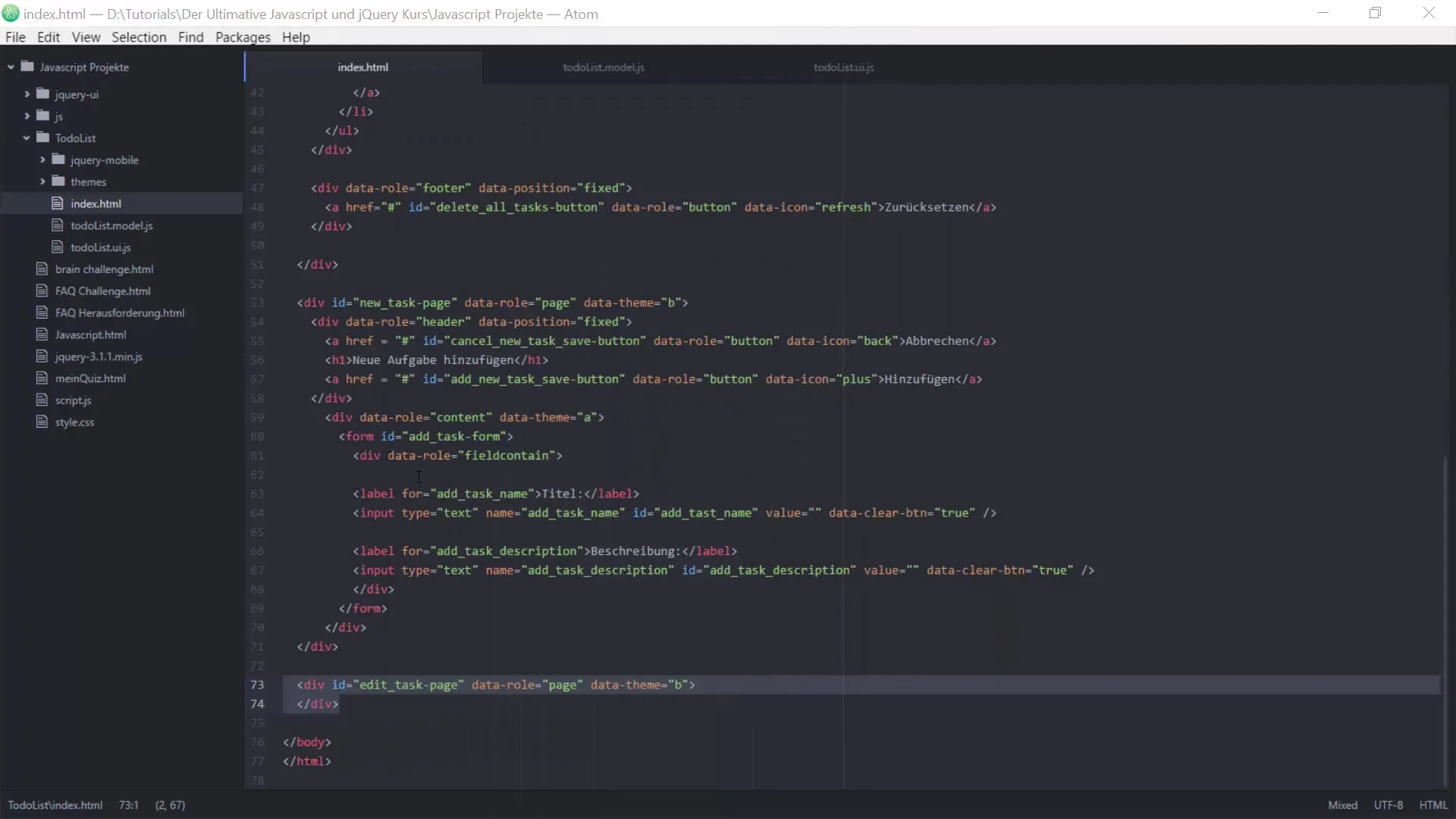 Bearbeitungsfunktionen für To-do-Listen mit JavaScript