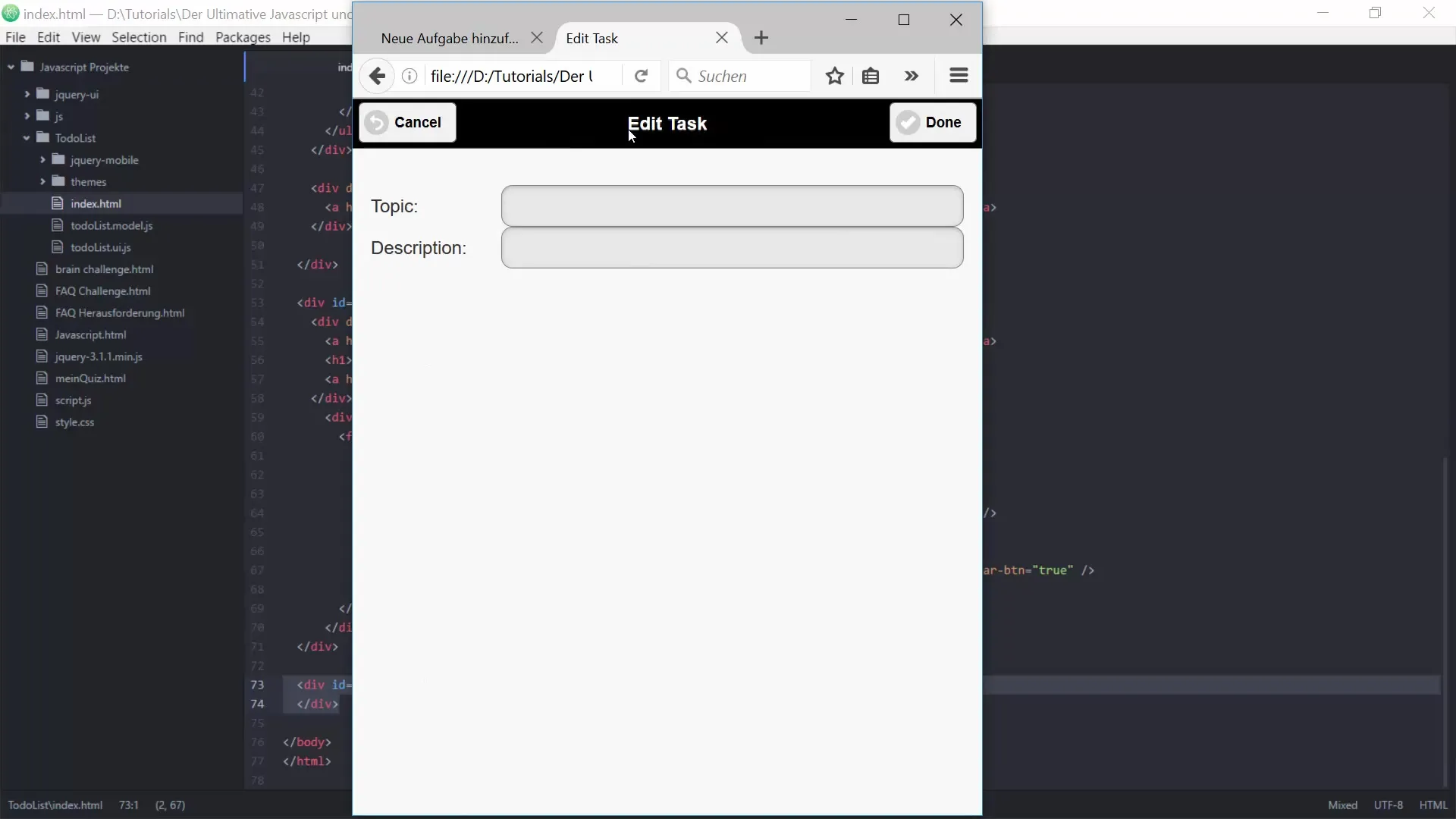 Bearbeitungsfunktionen für To-do-Listen mit JavaScript