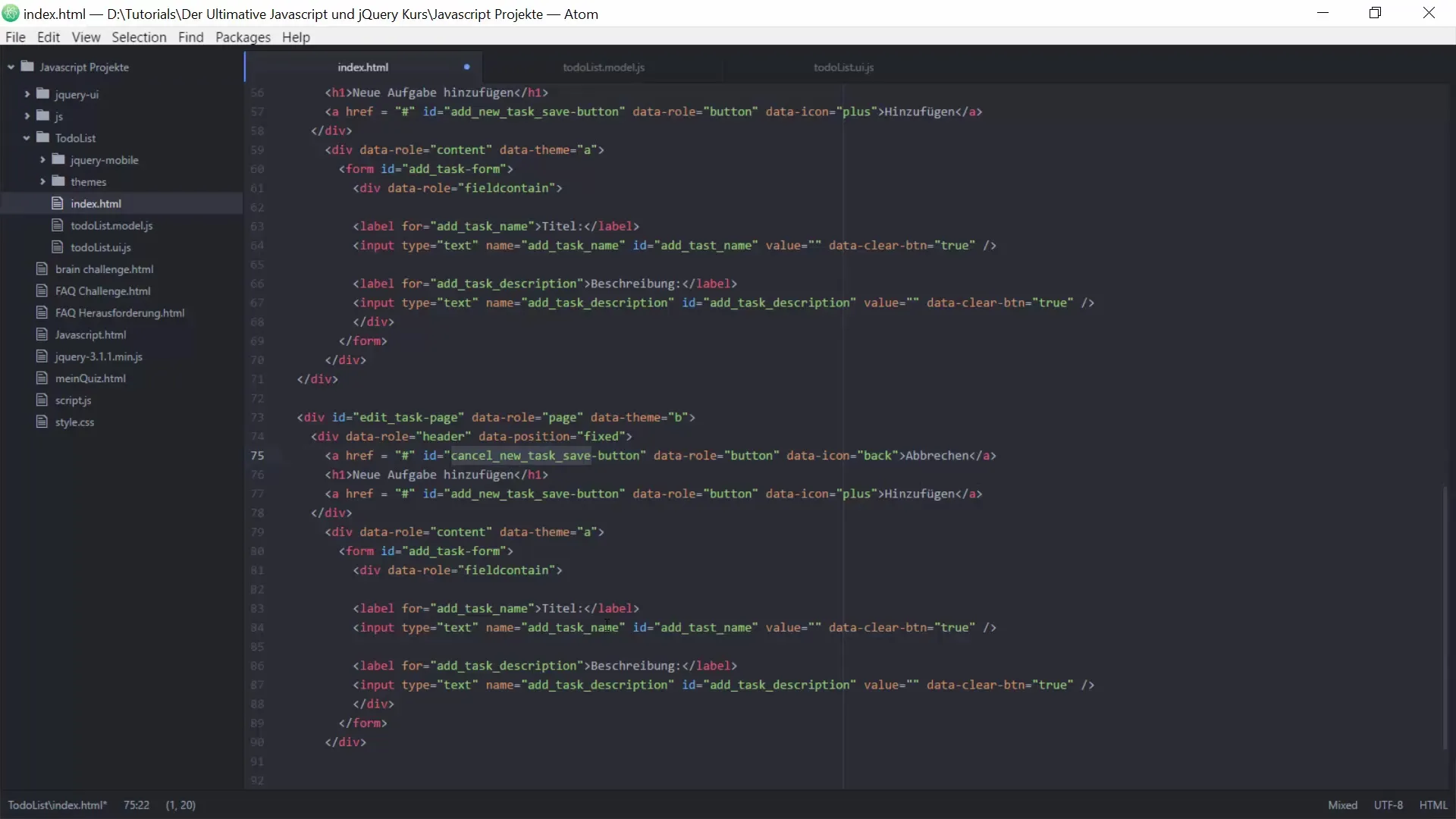 Bearbeitungsfunktionen für To-do-Listen mit JavaScript