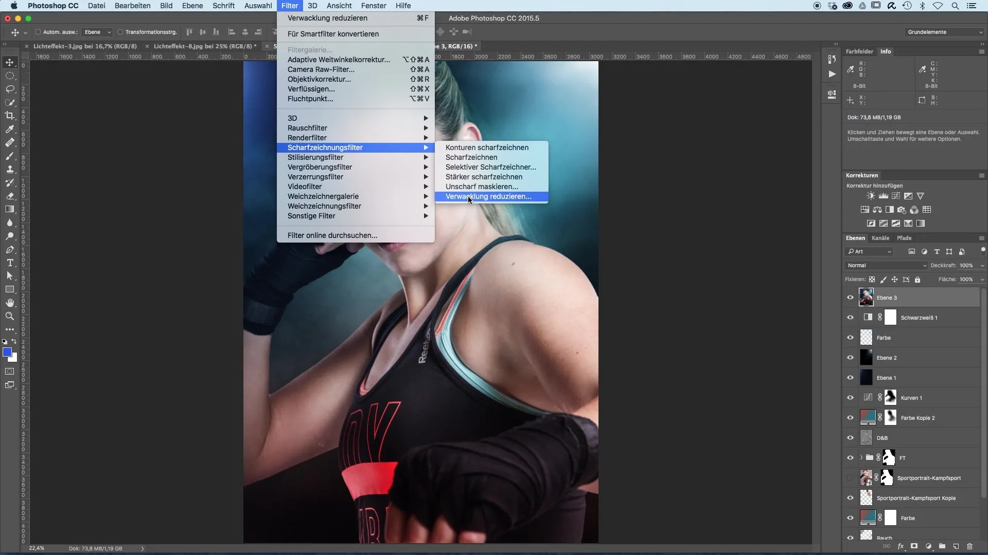 Efficiently sharpening sports portraits – reducing blurriness Sharpen sports portraits efficiently – by reducing blurriness
