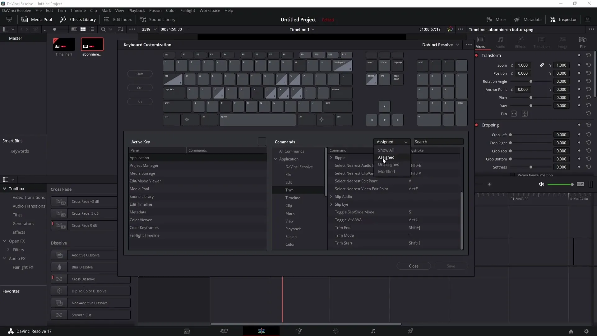 Konfigurace klávesových zkratek v programu DaVinci Resolve je snadná