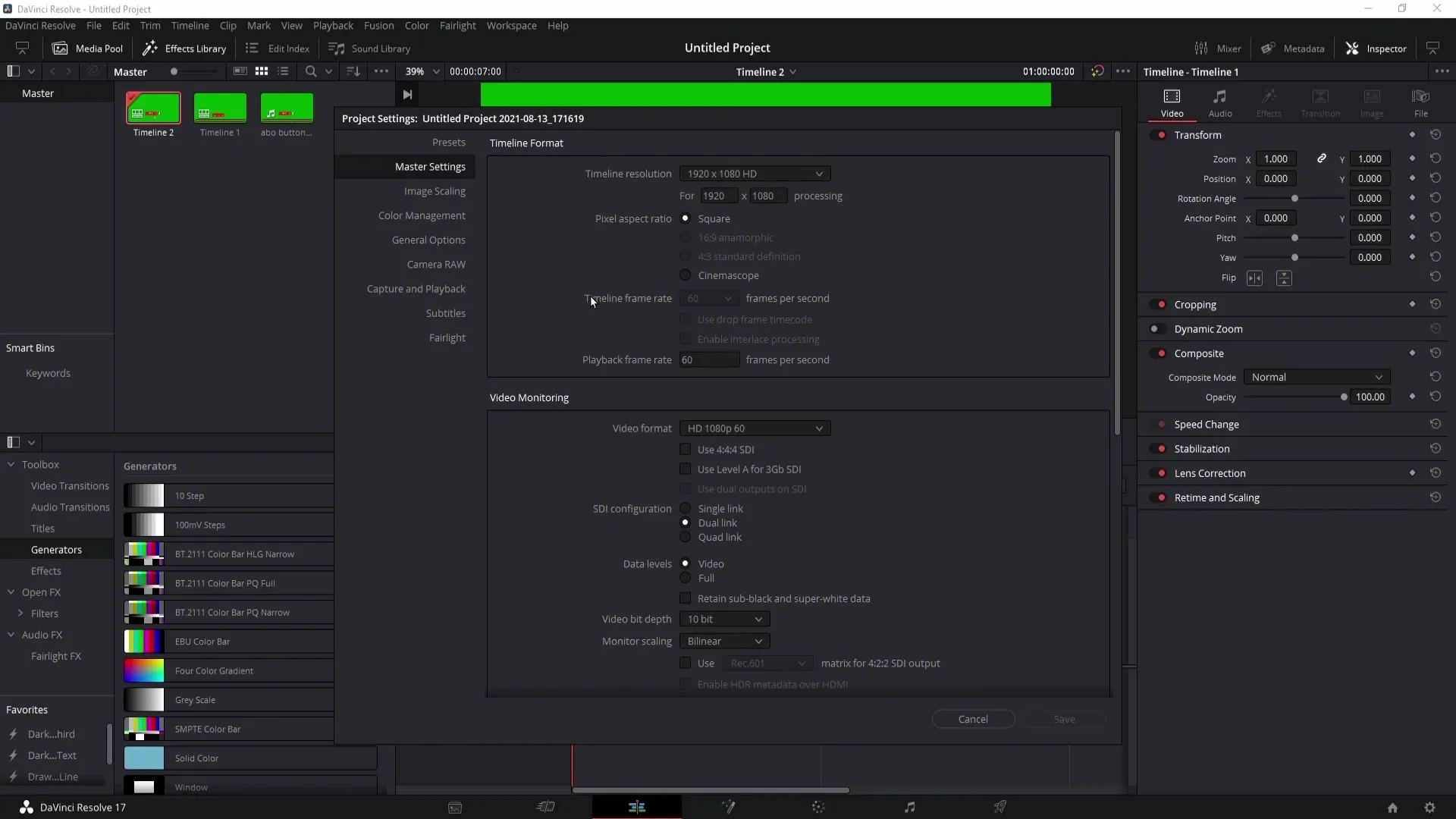 DaVinci Resolve: Efektivně nastavit snímkovou frekvenci