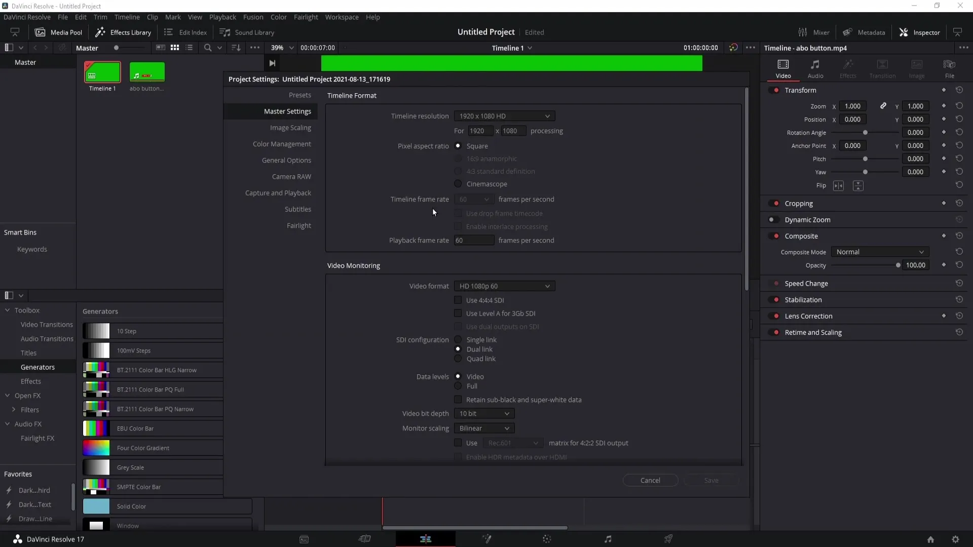 DaVinci Resolve: Efektivně nastavit snímkovou frekvenci