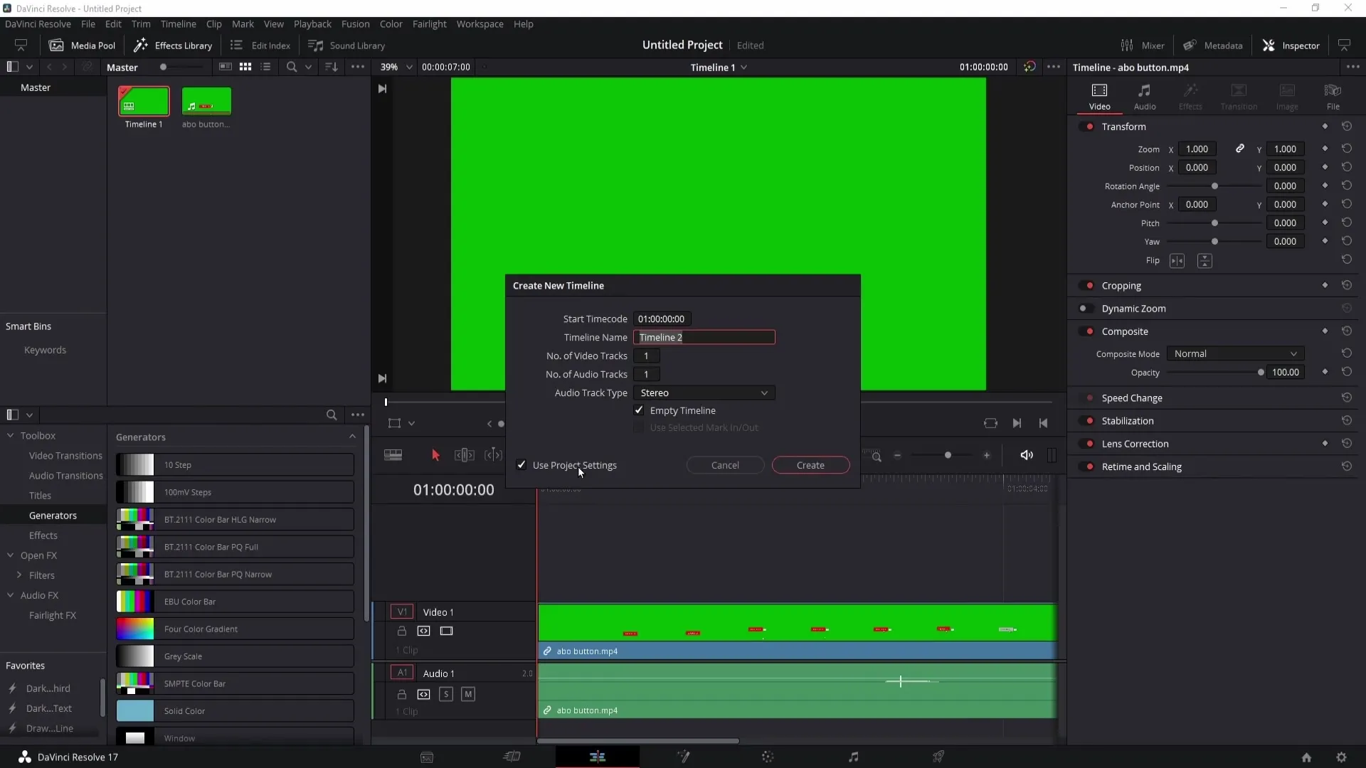 DaVinci Resolve: Nastavit efektivní snímkovou frekvenci