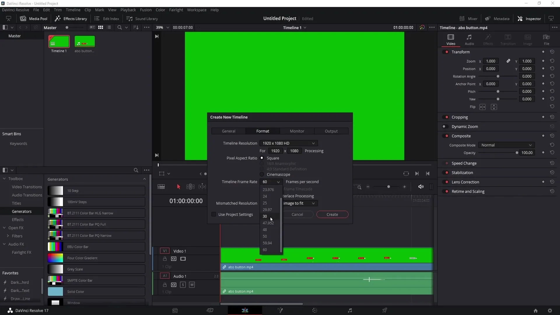 DaVinci Resolve: Nastavení snímkovací frekvence efektivně upravit