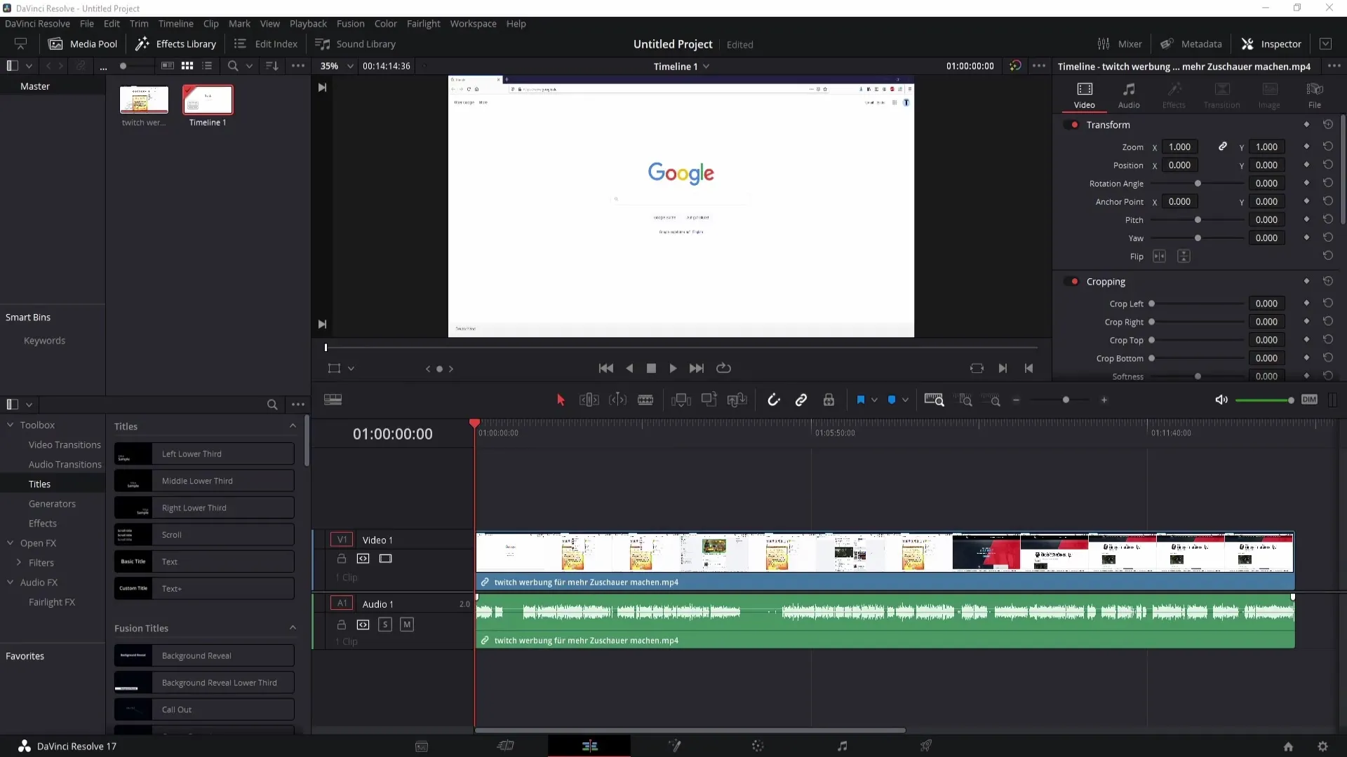 DaVinci Resolve에서 9대 16 포맷을 만드는 방법