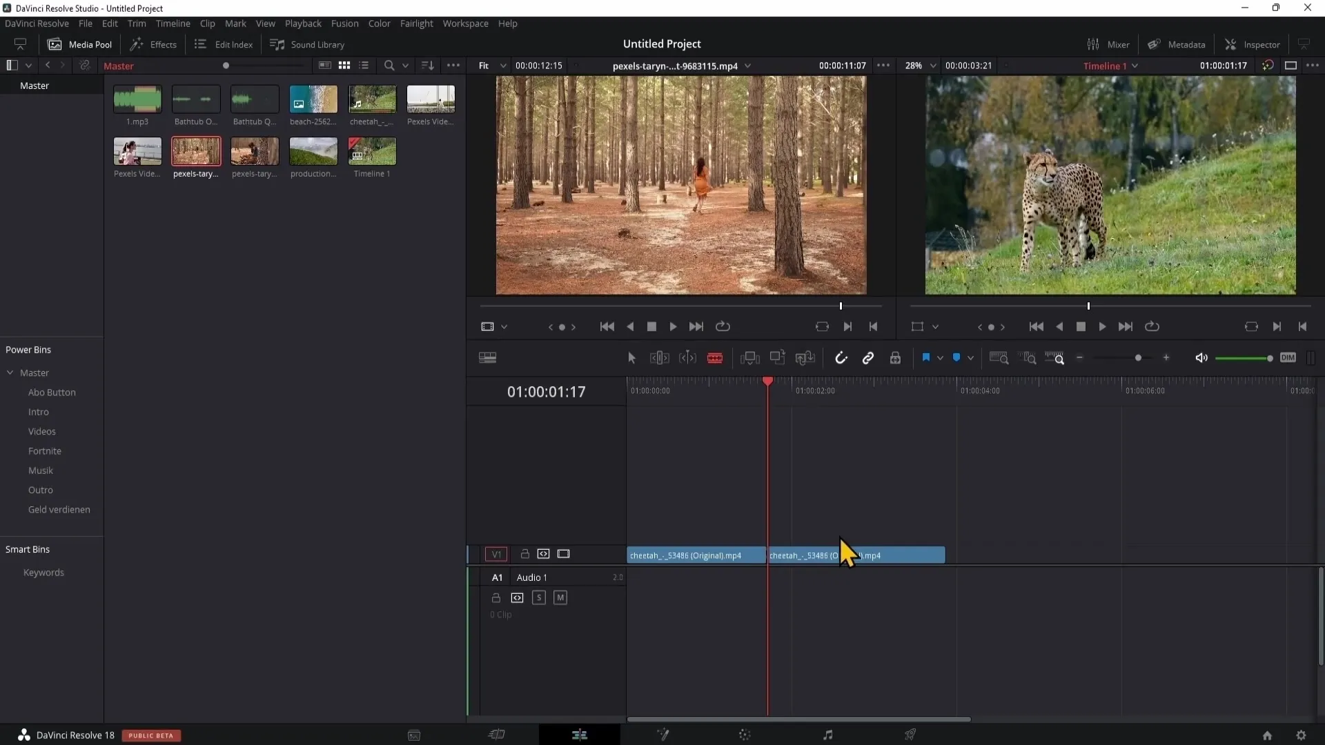 DaVinci Resolve: Prozkoumat stránku pro editaci a efektivně pracovat