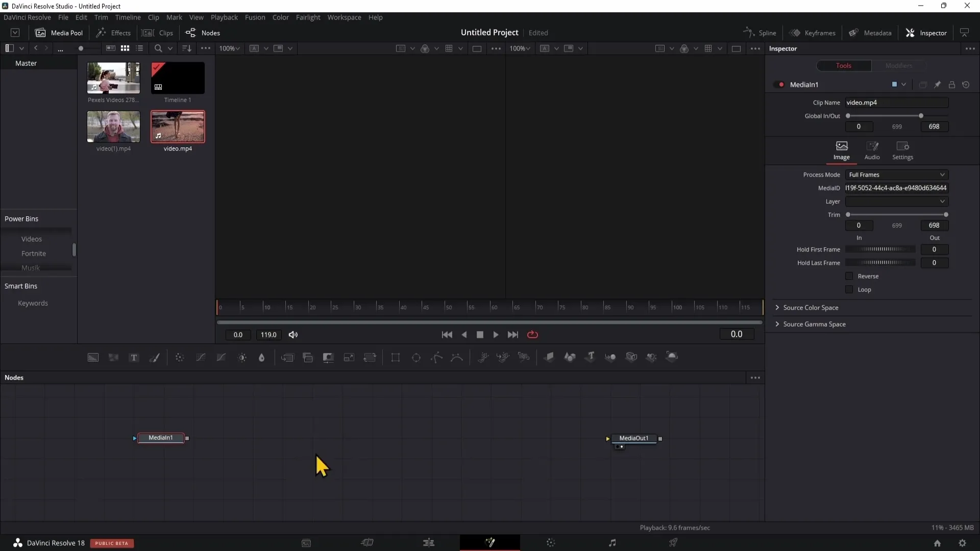 Základy oblasti fúze v programu DaVinci Resolve