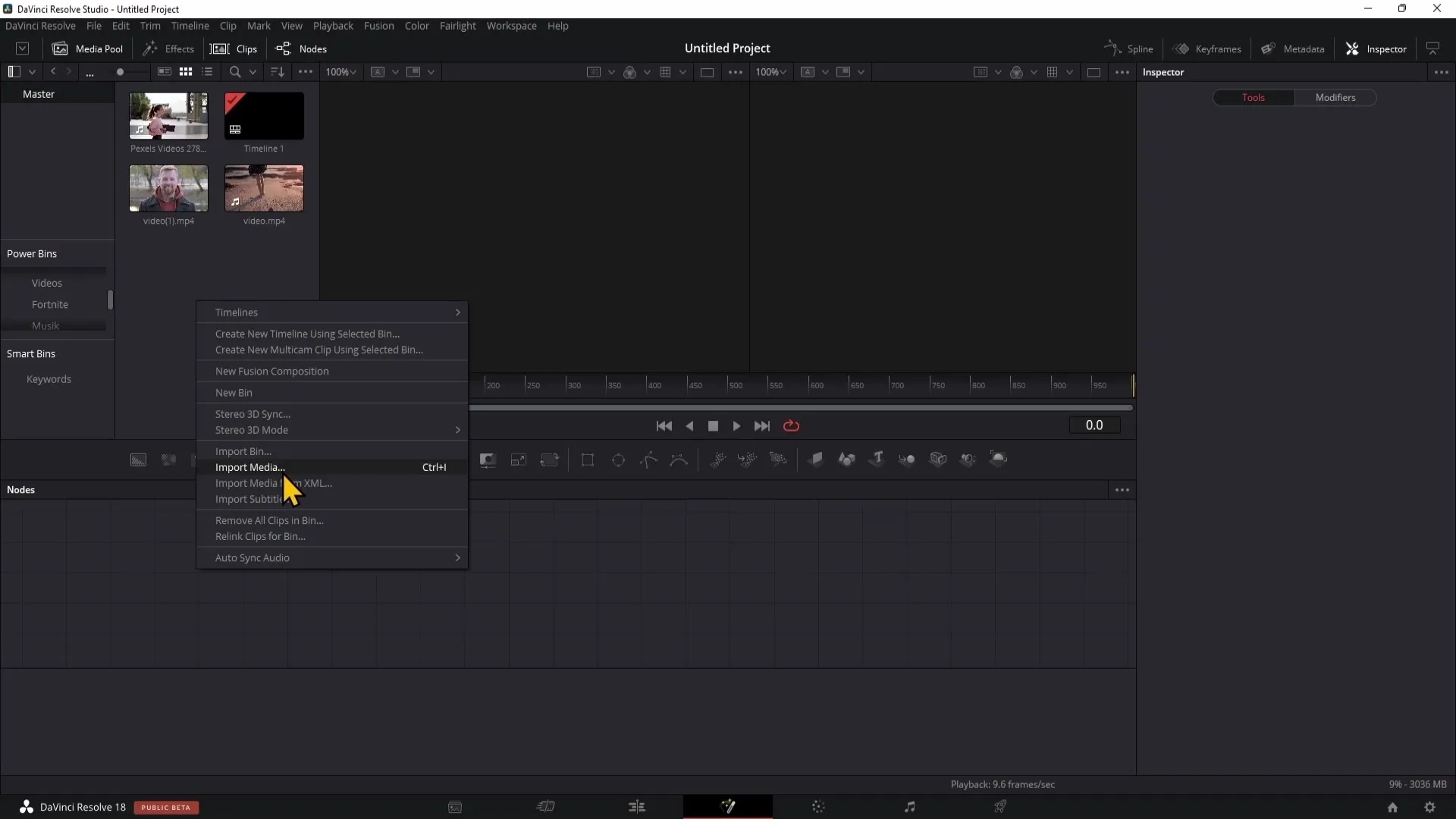 Základy oblasti fúze v programu DaVinci Resolve