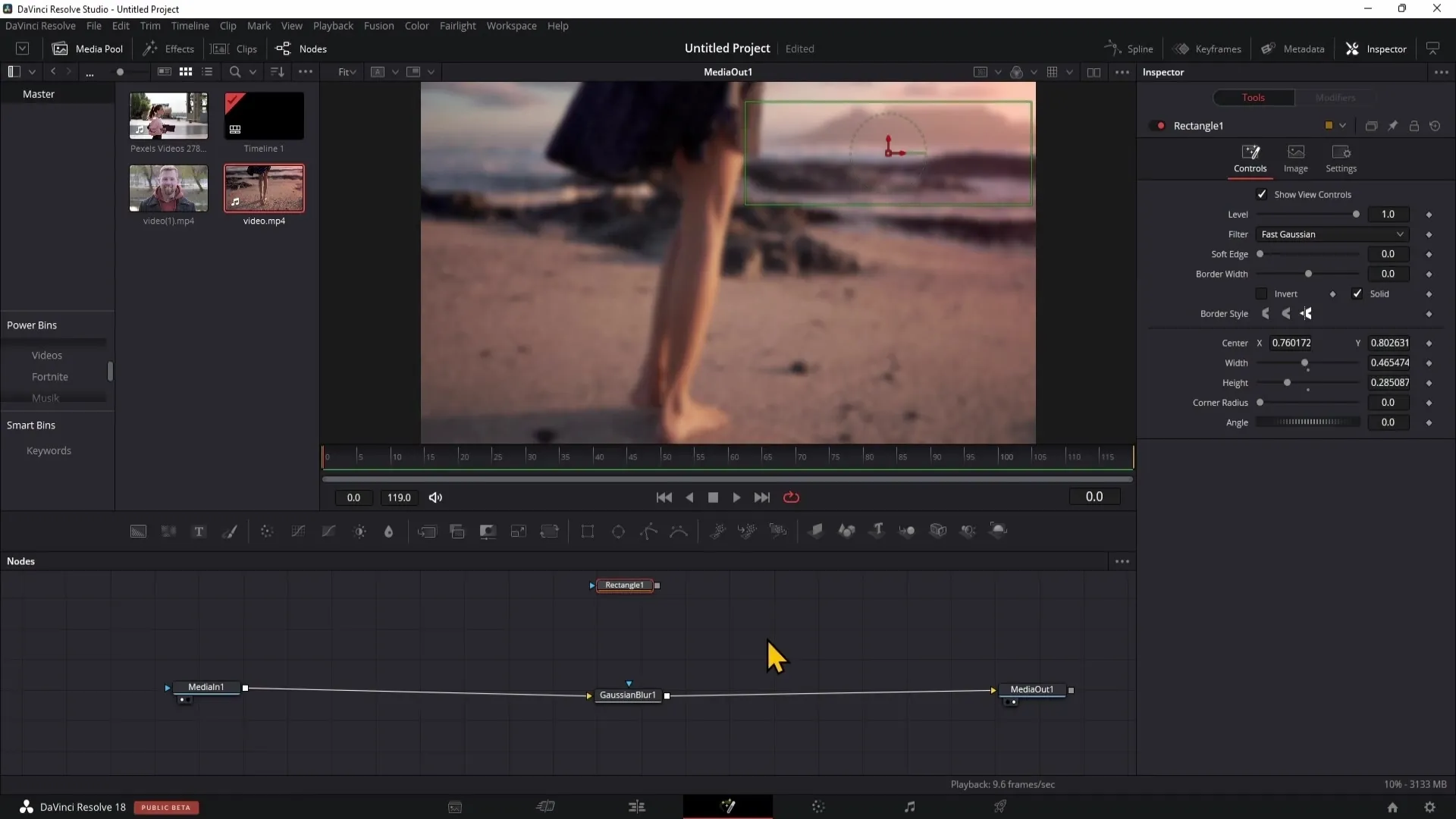 Základy oblasti slučování v programu DaVinci Resolve
