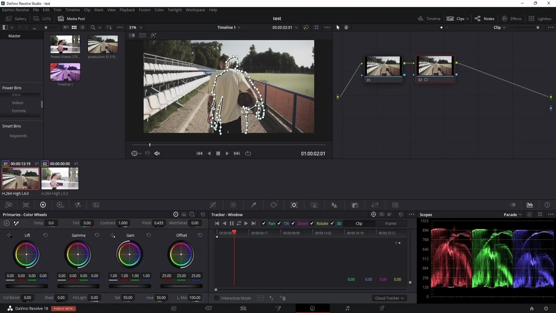 DaVinci Resolve korekce barev s použitím kvalifikátoru - návod pro začátečníky