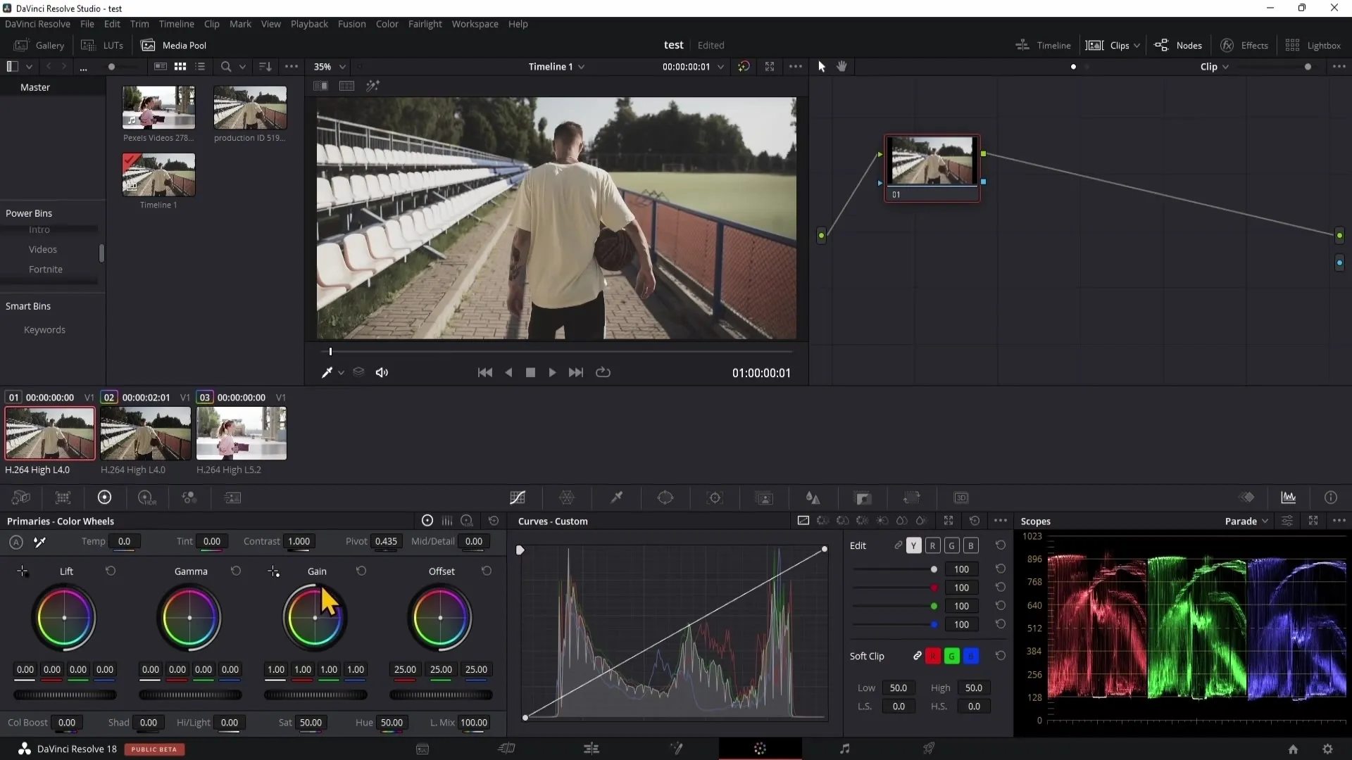DaVinci Resolve korekce barev pomocí selektoru - průvod pro začátečníky