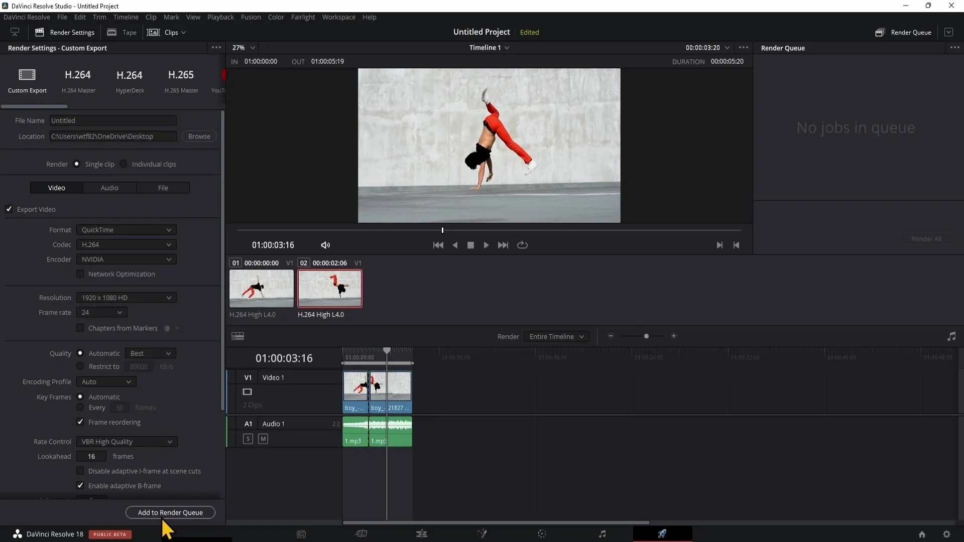 Efektivní práce v oblasti Deliver v programu DaVinci Resolve