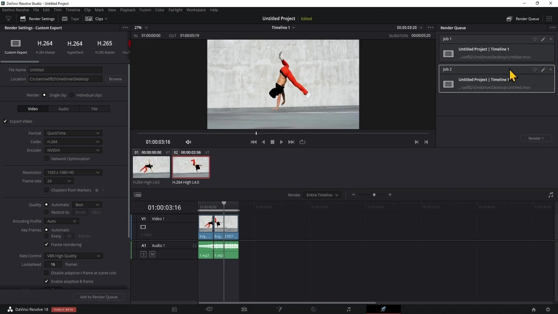 Efektivní práce v oblasti doručení v DaVinci Resolve