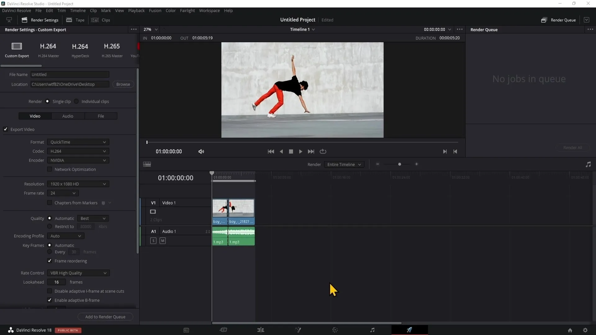 Efektivní práce v oblasti Deliver v DaVinci Resolve