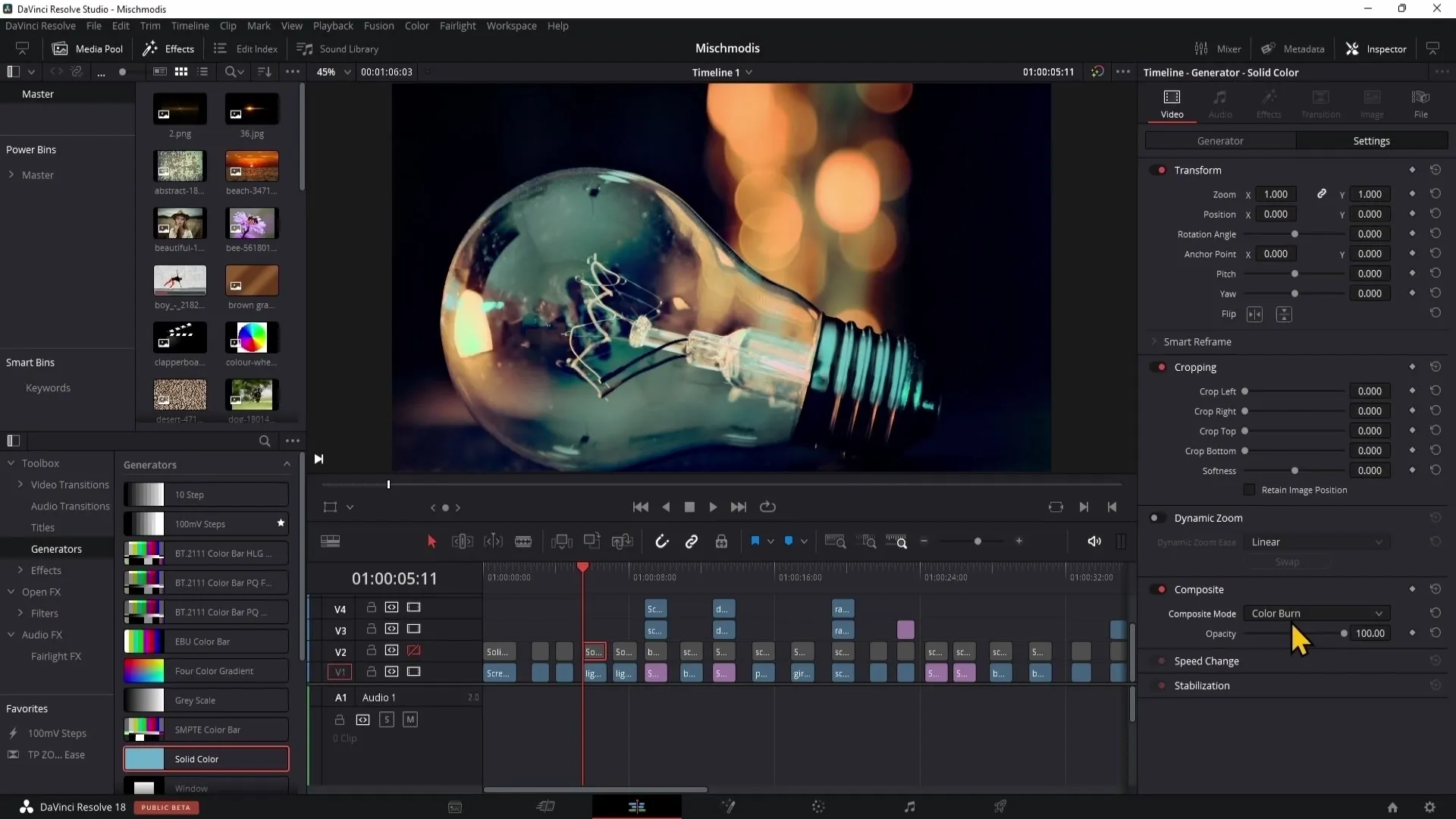 DaVinci Resolve: Použití režimů složení (první část)
