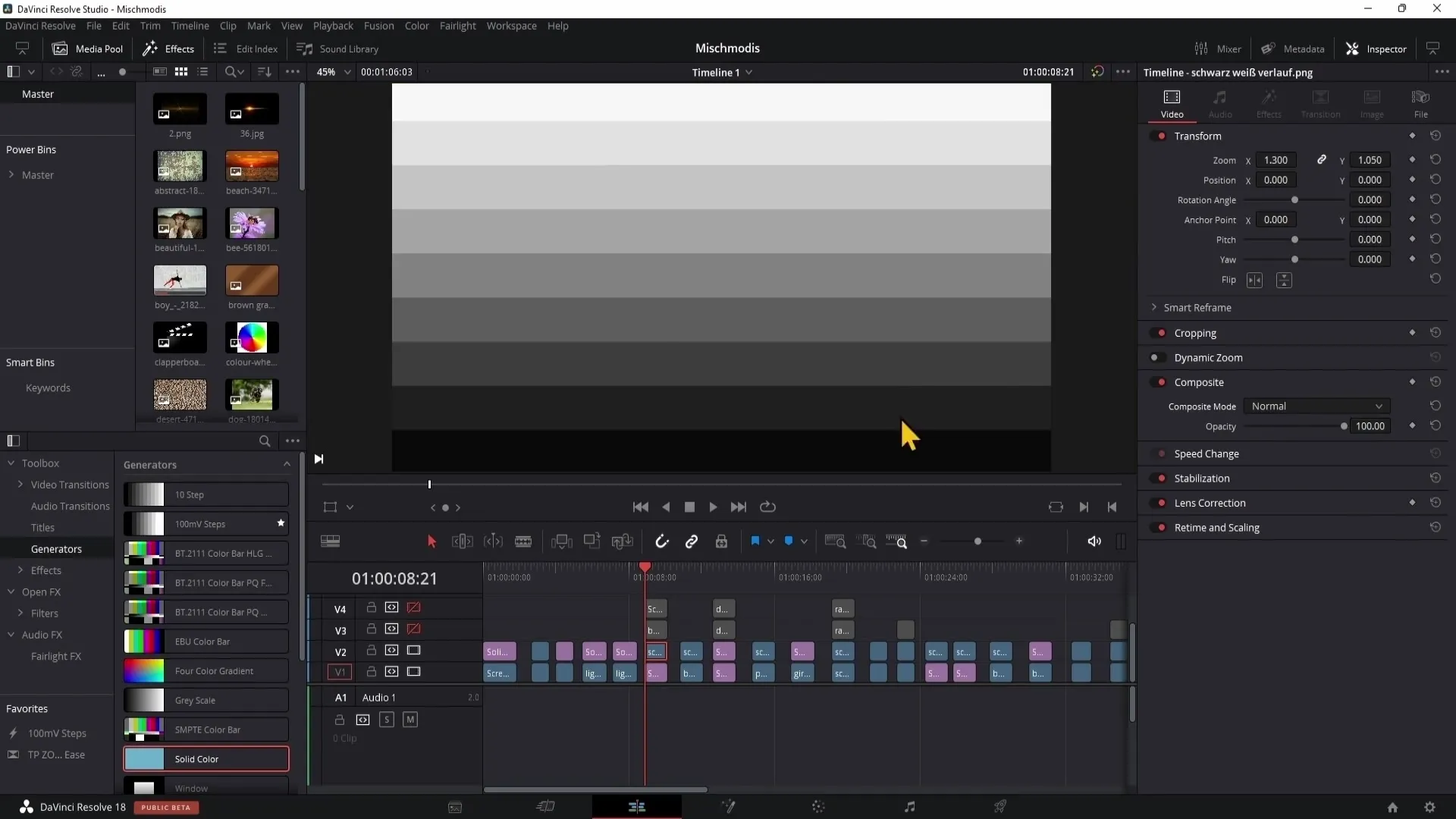 DaVinci Resolve: Použití režimů složení (první část)