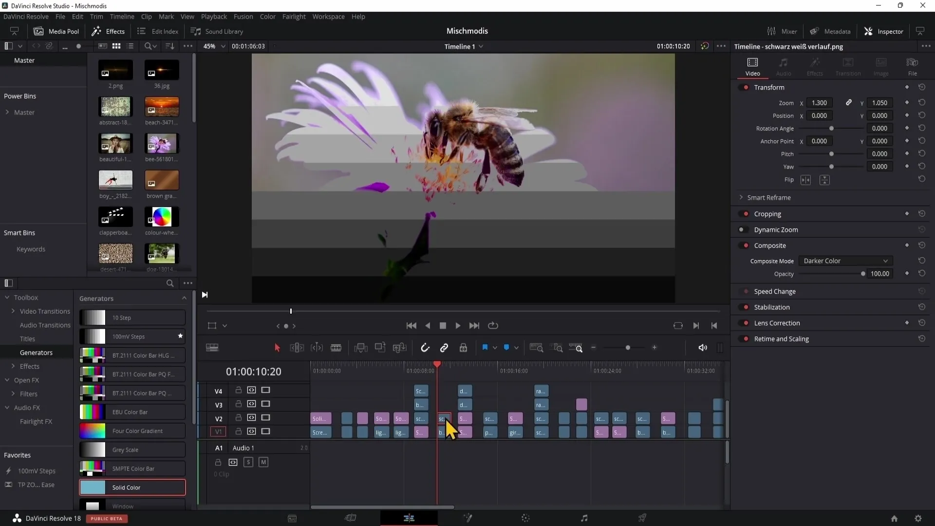 DaVinci Resolve: Použití režimů kompozice (první část)