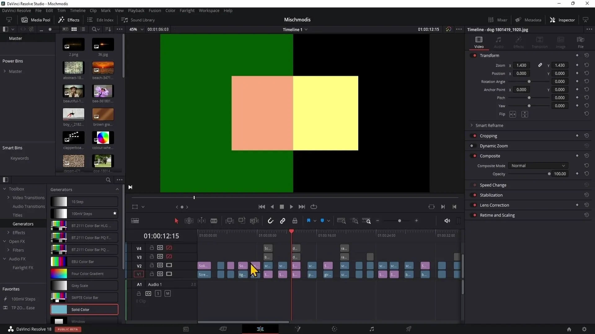 DaVinci Resolve: Použití režimů kombinace (první část)